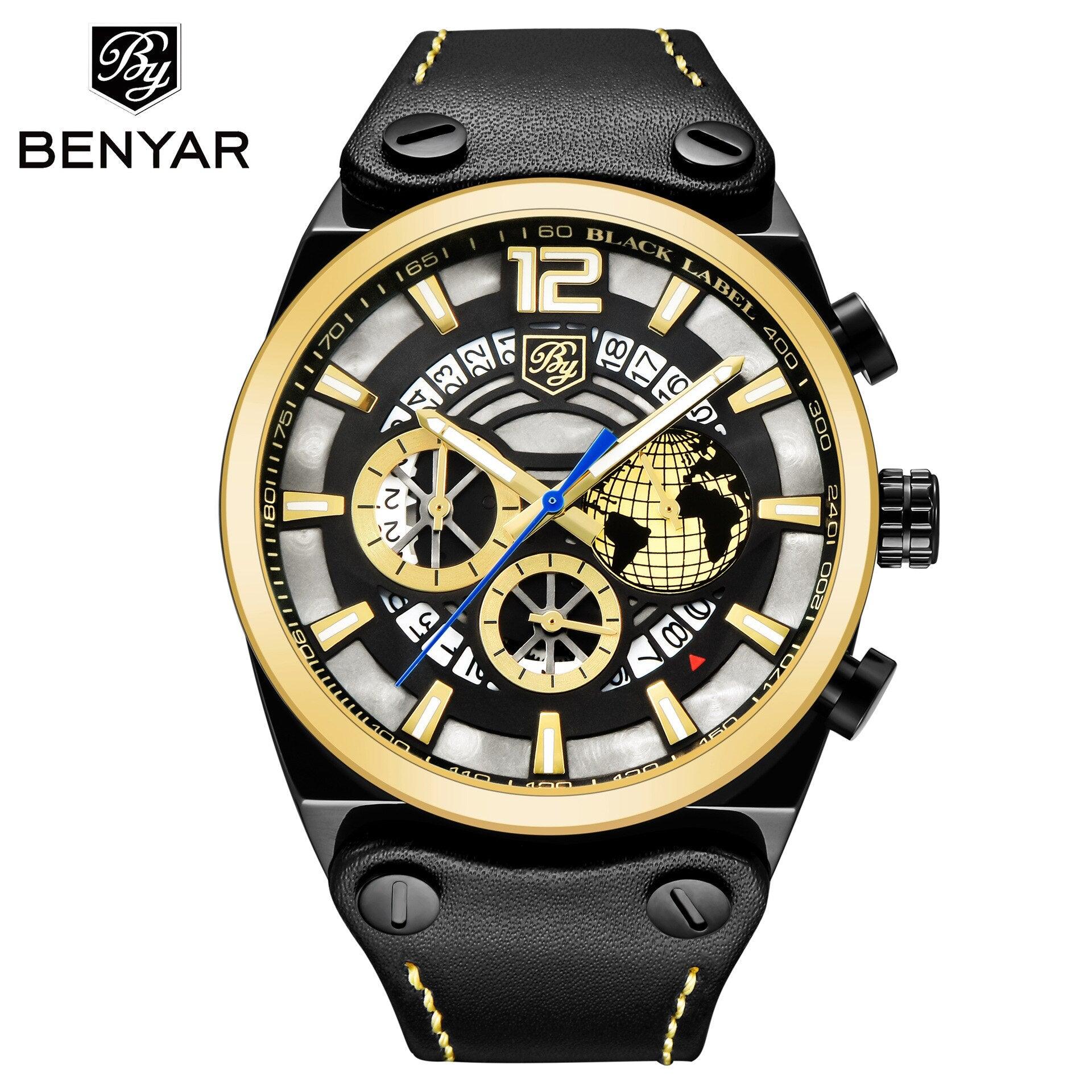Business Mens Fashion Watches Quartz Silicone Sport Multifunction Watch Men Luxury Waterproof Luminous Hands - Overture Gifts