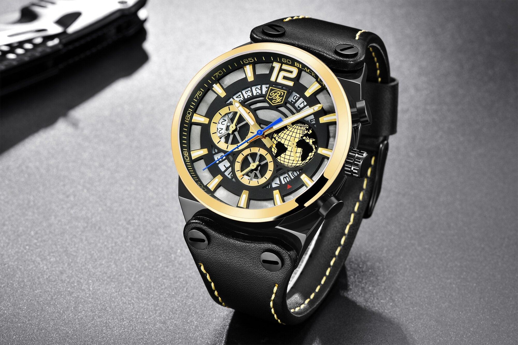 Business Mens Fashion Watches Quartz Silicone Sport Multifunction Watch Men Luxury Waterproof Luminous Hands - Overture Gifts