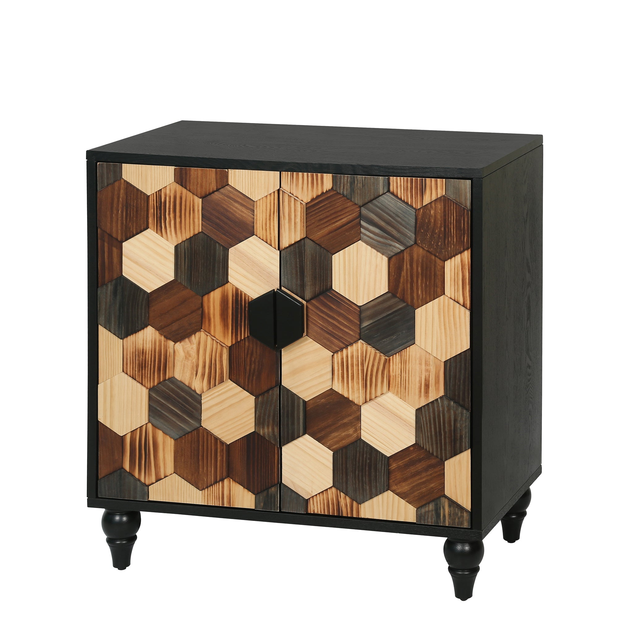 30.31" Sideboard With Honeycomb Pattern, Modern Accent Cabinet