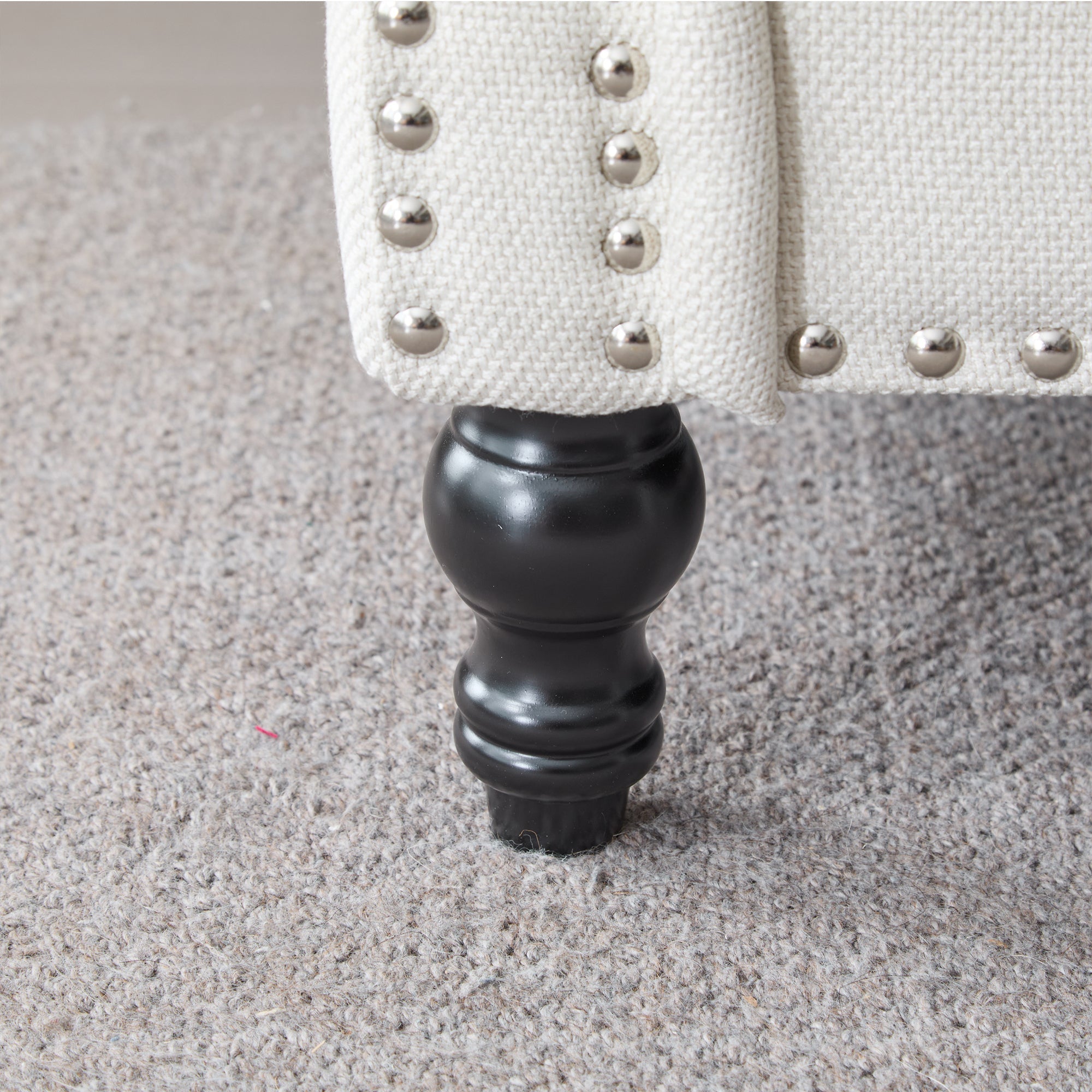 68 Inch Faux Leather Rolled Arm Sofa with Nailhead Trim