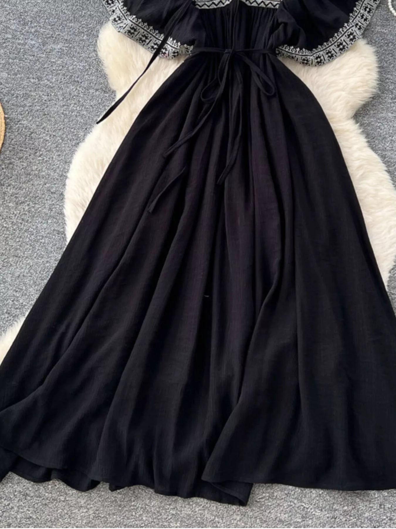 Tie Neck Short Sleeve Dress