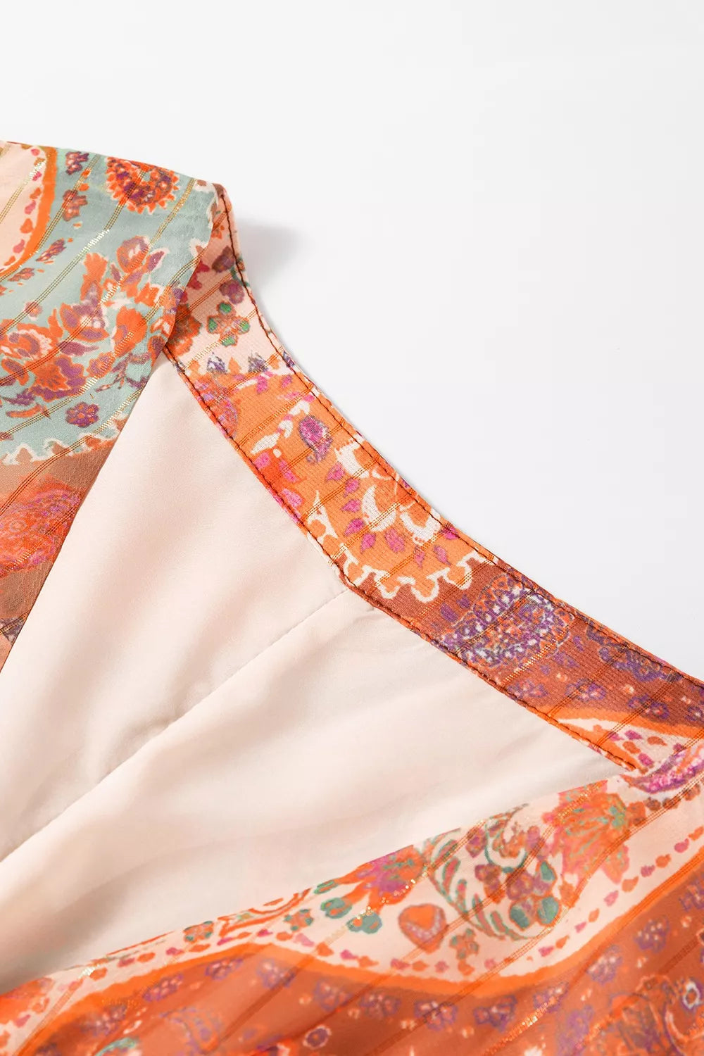 Boho Paisley Print Long Sleeve Mini Dress