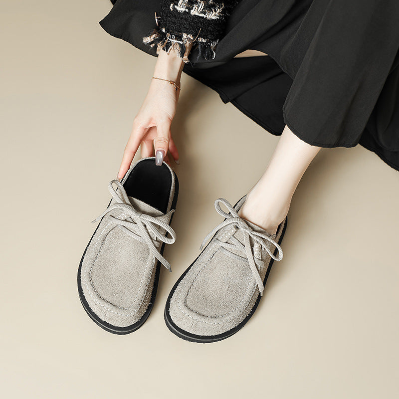 Genuine Leather Long-fur Boccon Slippers