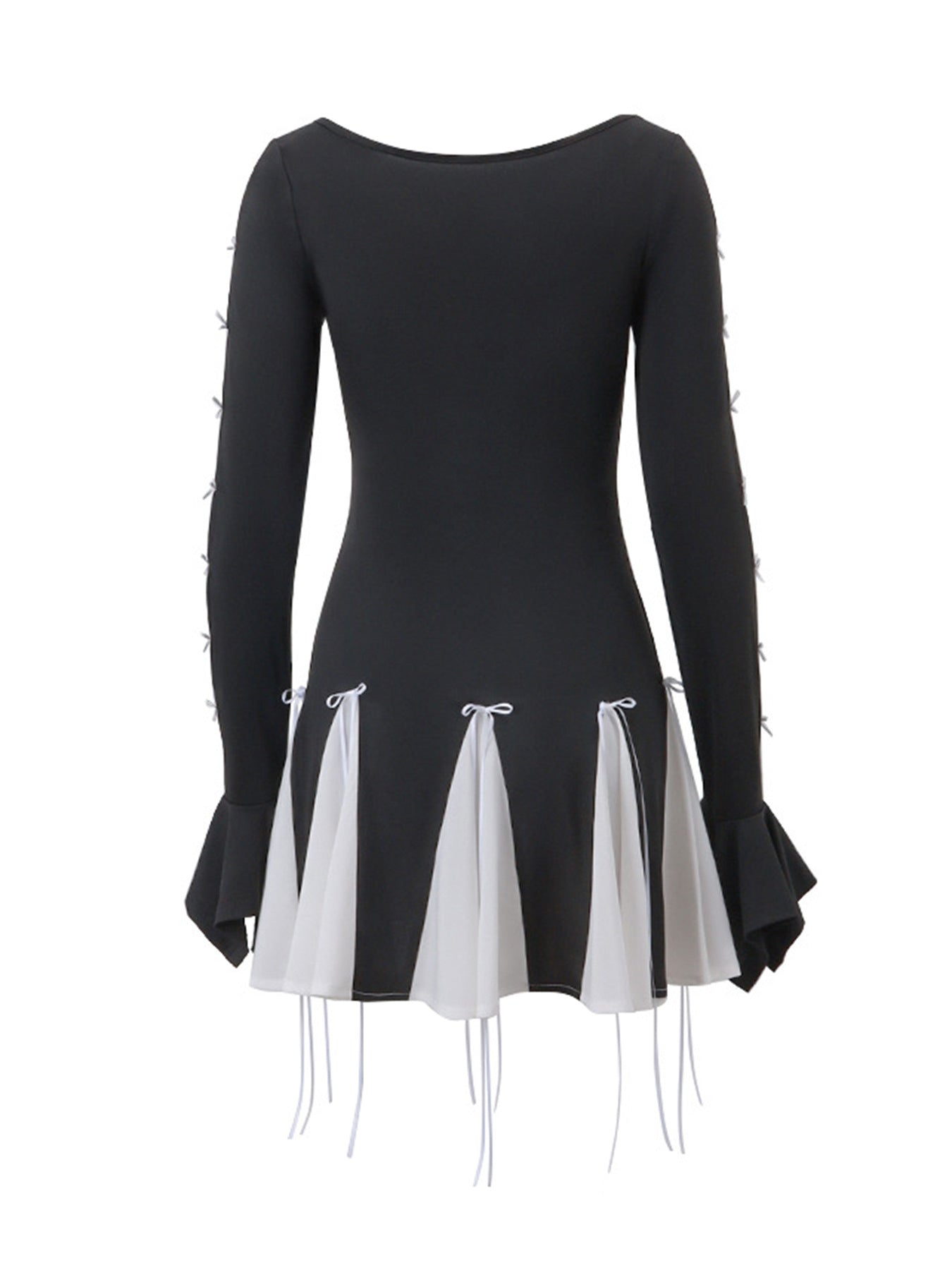 Two Tone Bowknot Decor Mini Dress