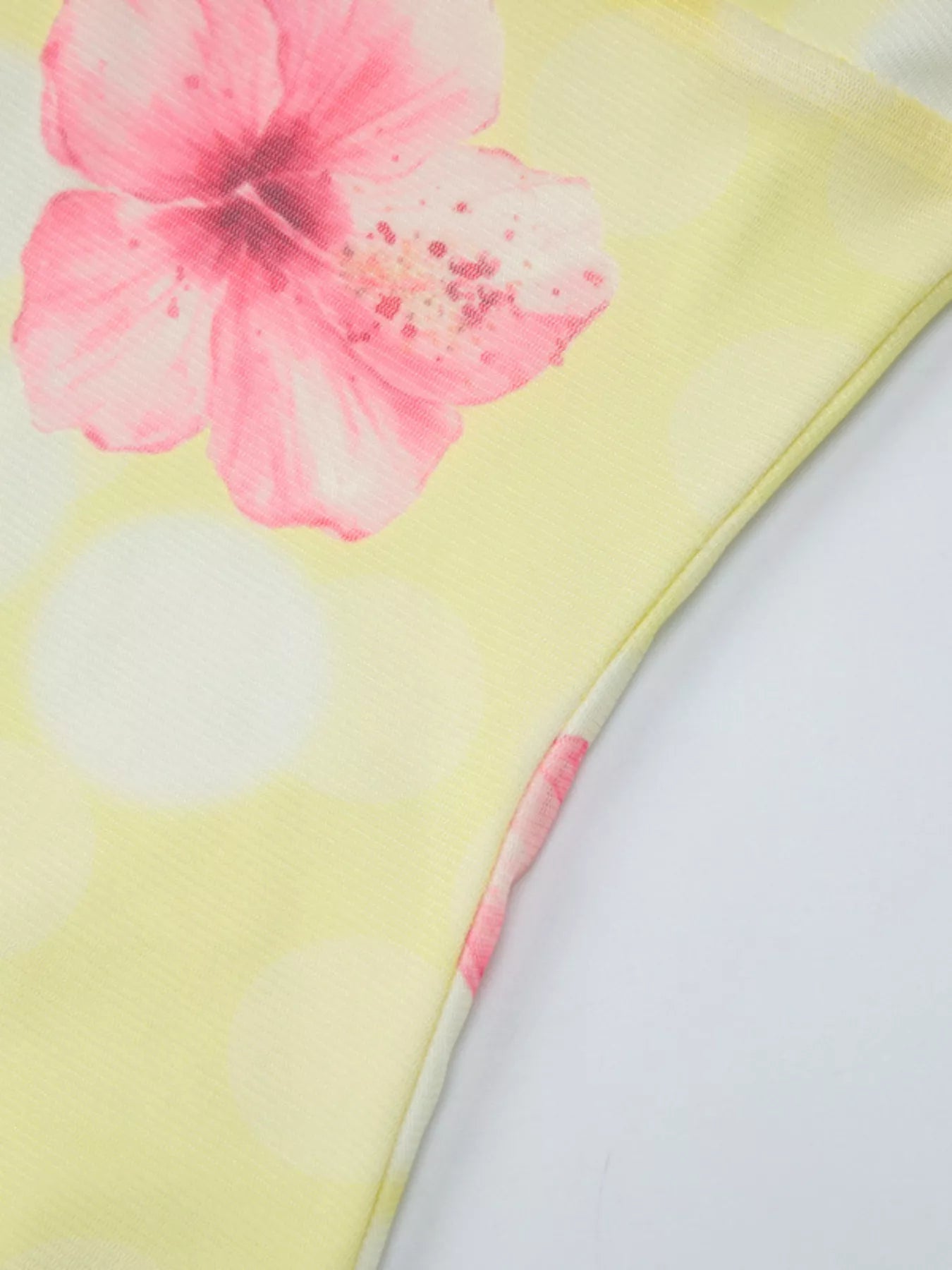 Sheer Floral Print Sleeveless Asymmetrical Mini Dress