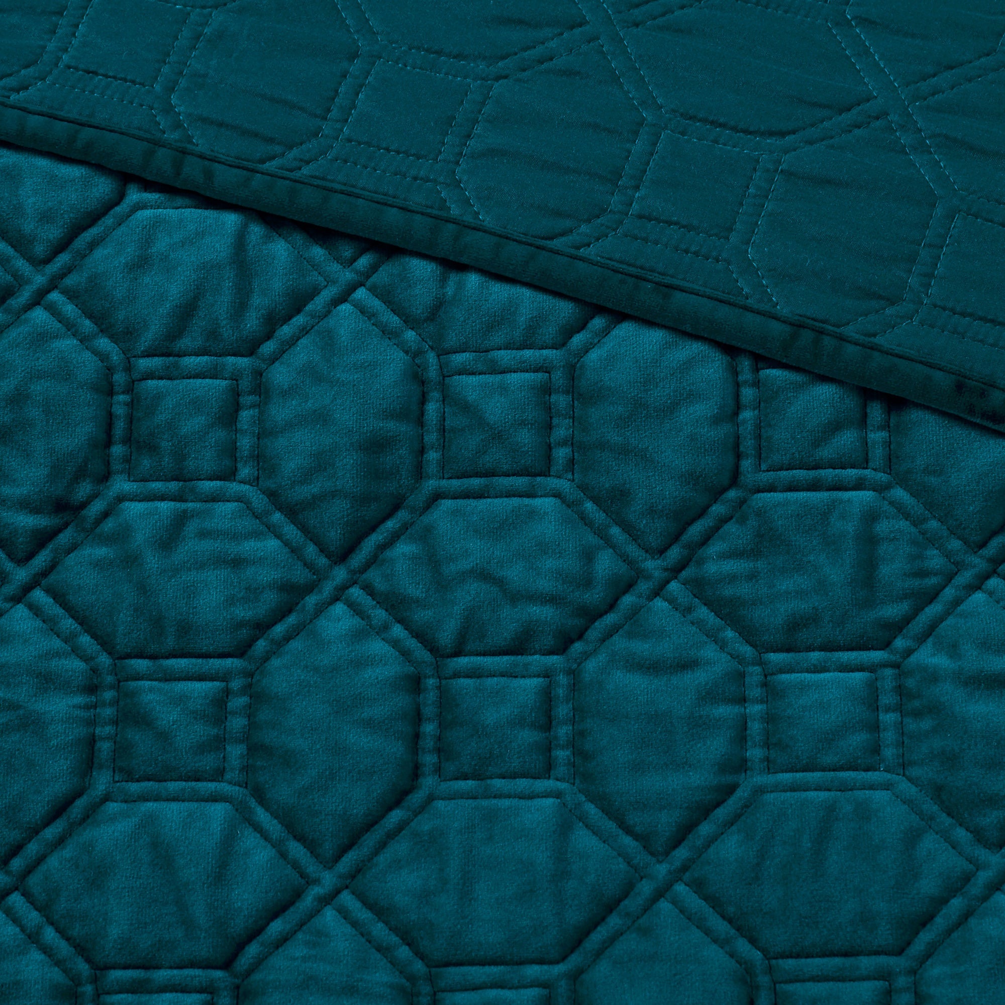 3 Piece Velvet Quilt Set Teal King/Cal King