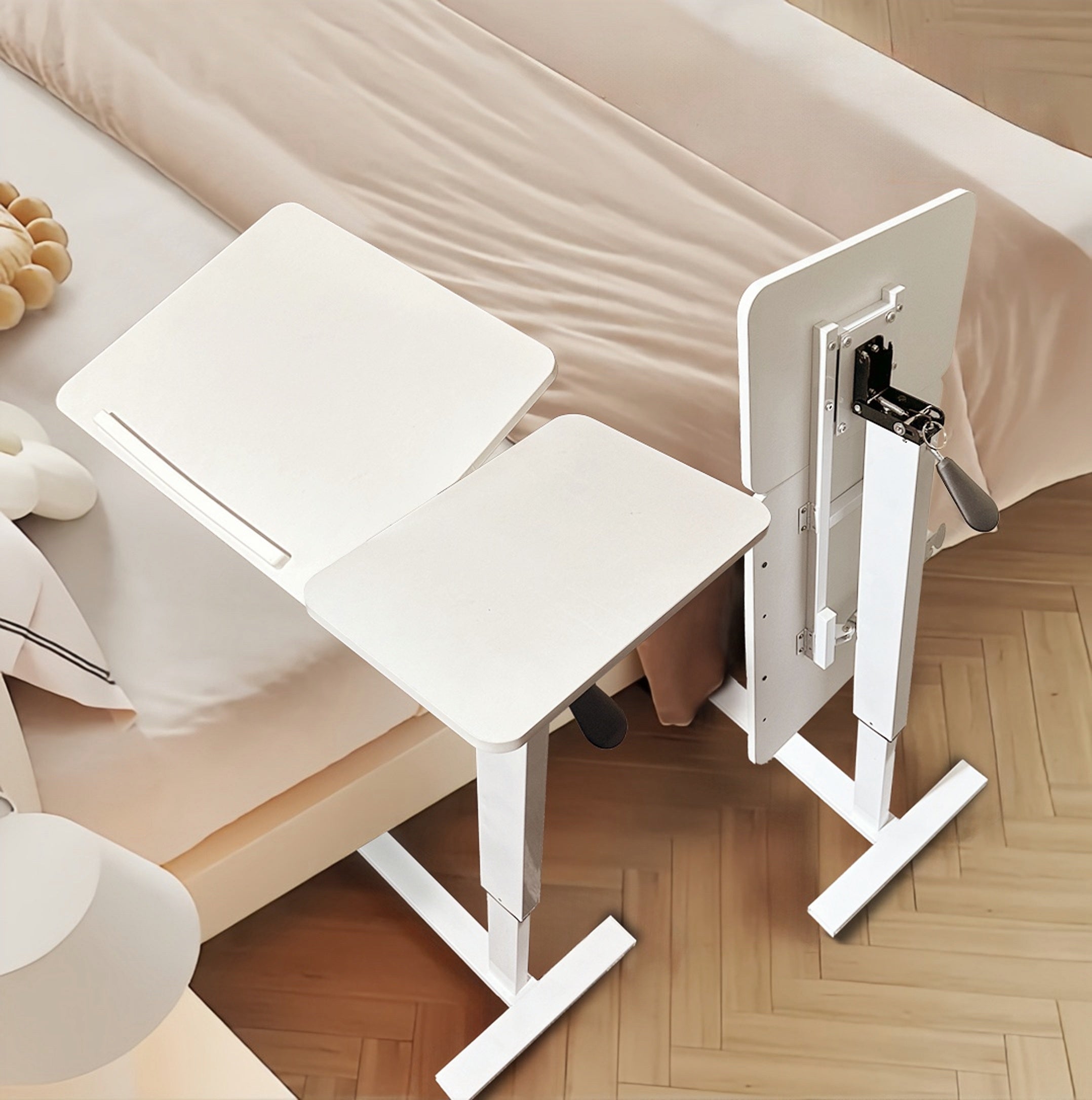 Mobile Overbed Bedside Desk with Height Adjustment
