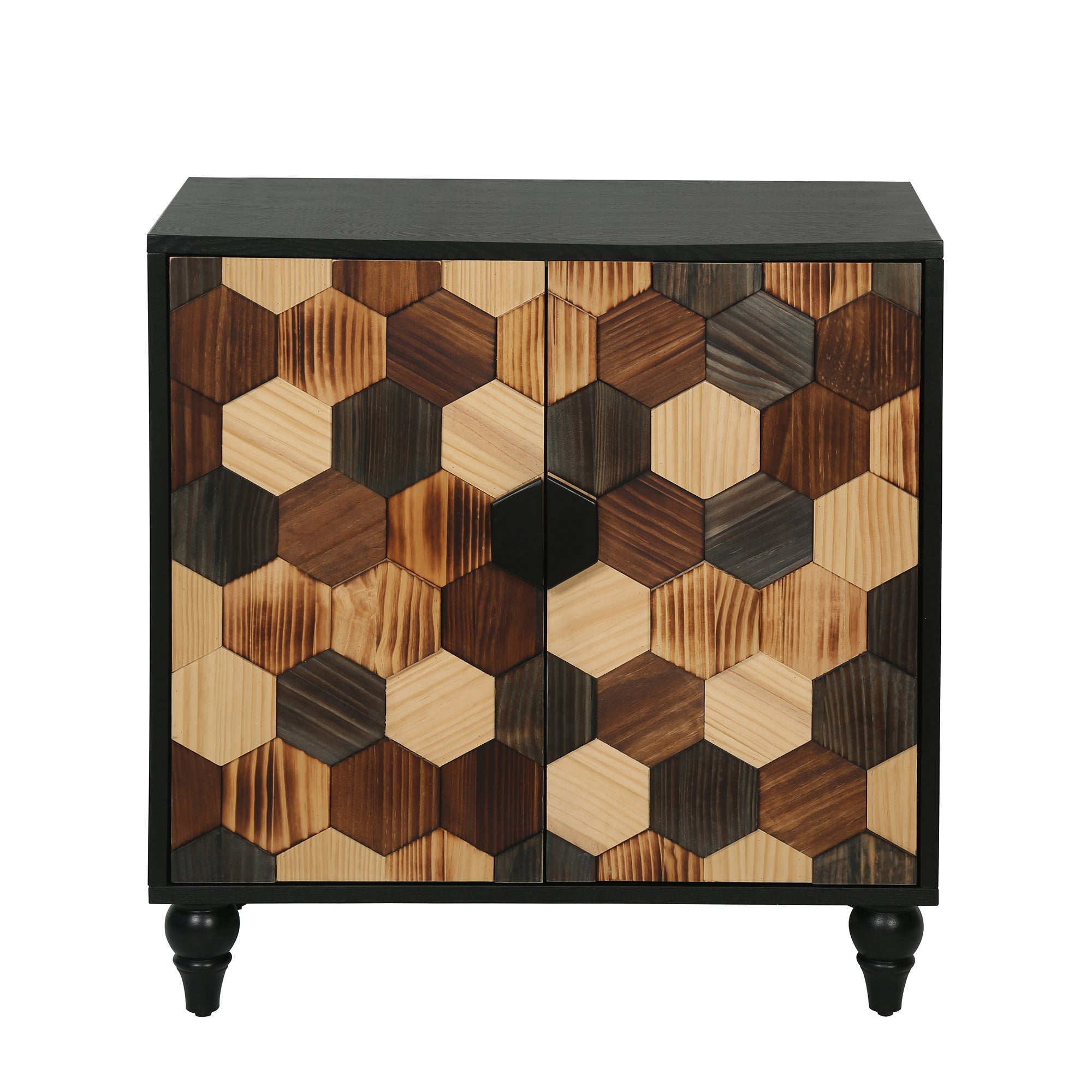 30.31" Sideboard With Honeycomb Pattern, Modern Accent Cabinet