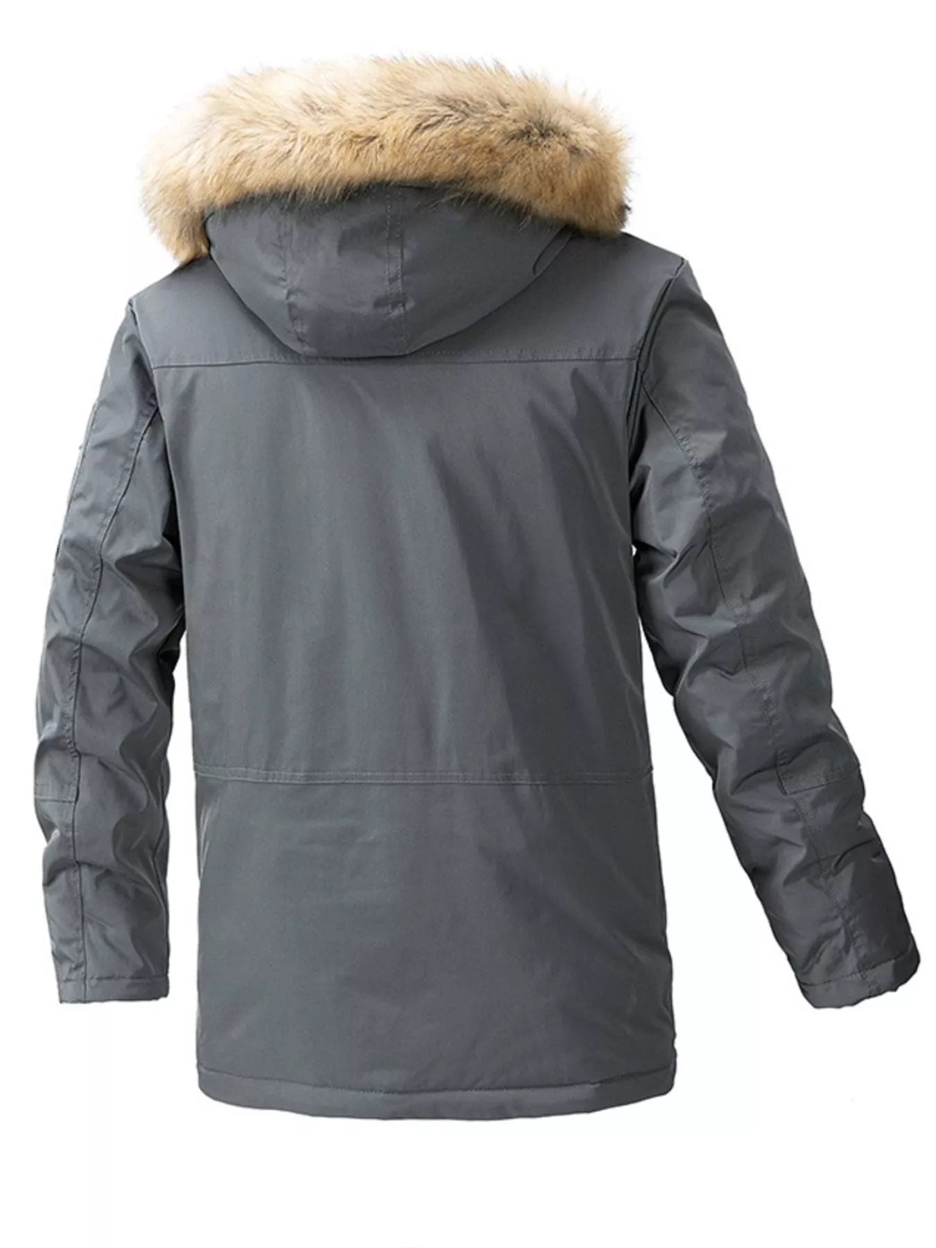 Men's Plus Size Fur Hooded Winter Parka Coat