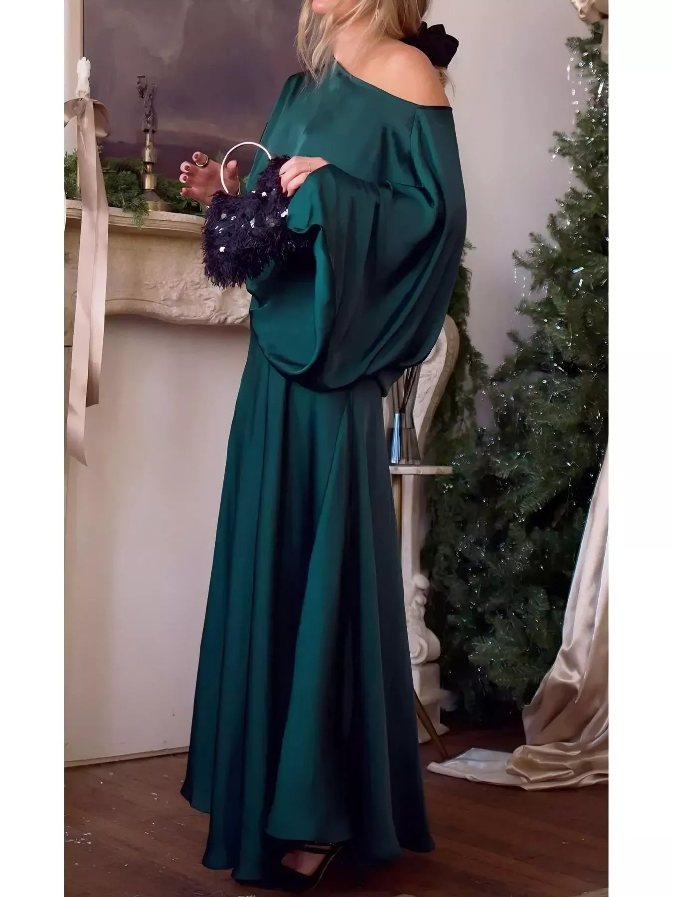 Full Size Elegant Batwing Sleeve Maxi Dress Plus Size