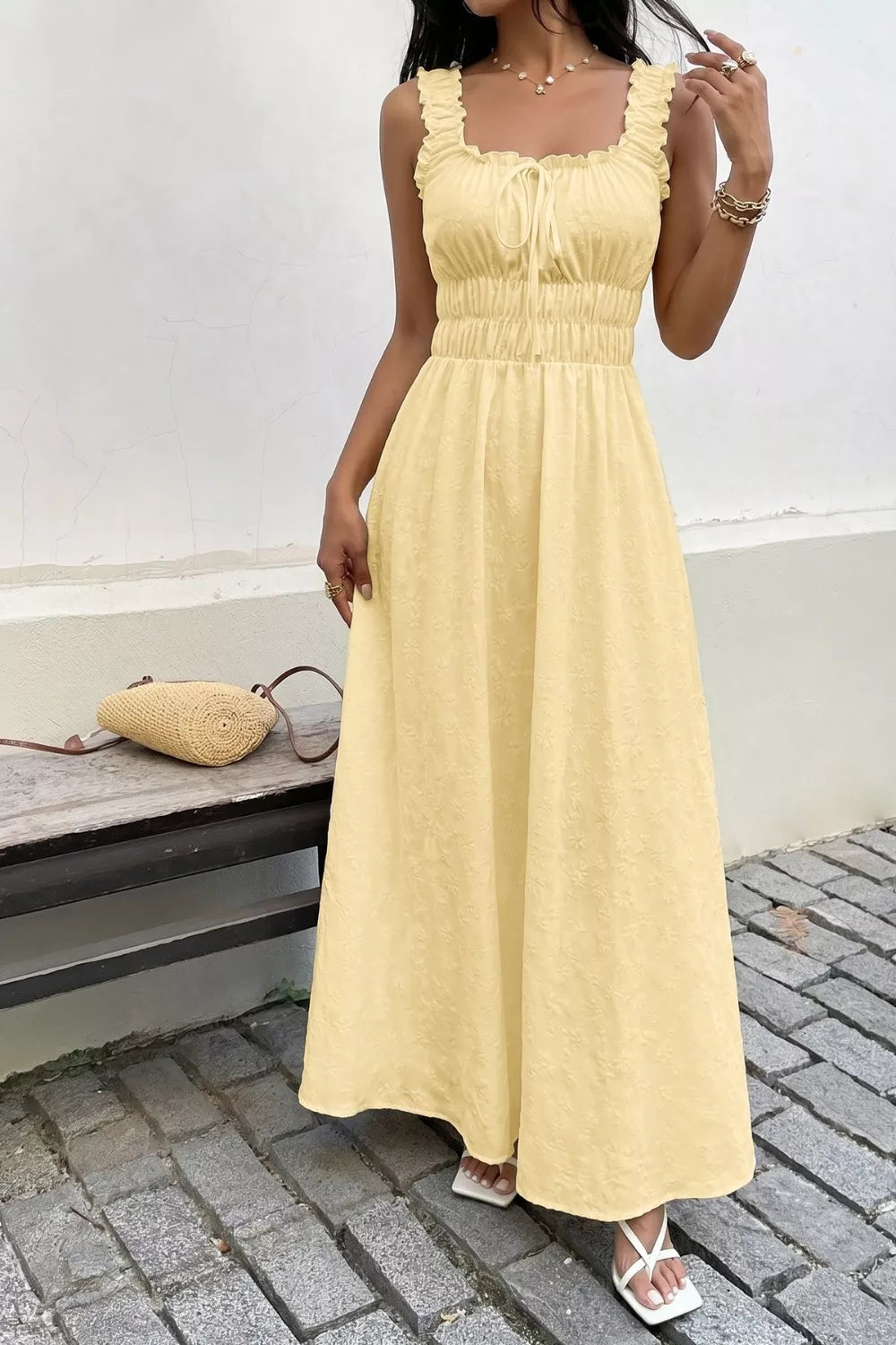 Square Neck Sleeveless Maxi Dress