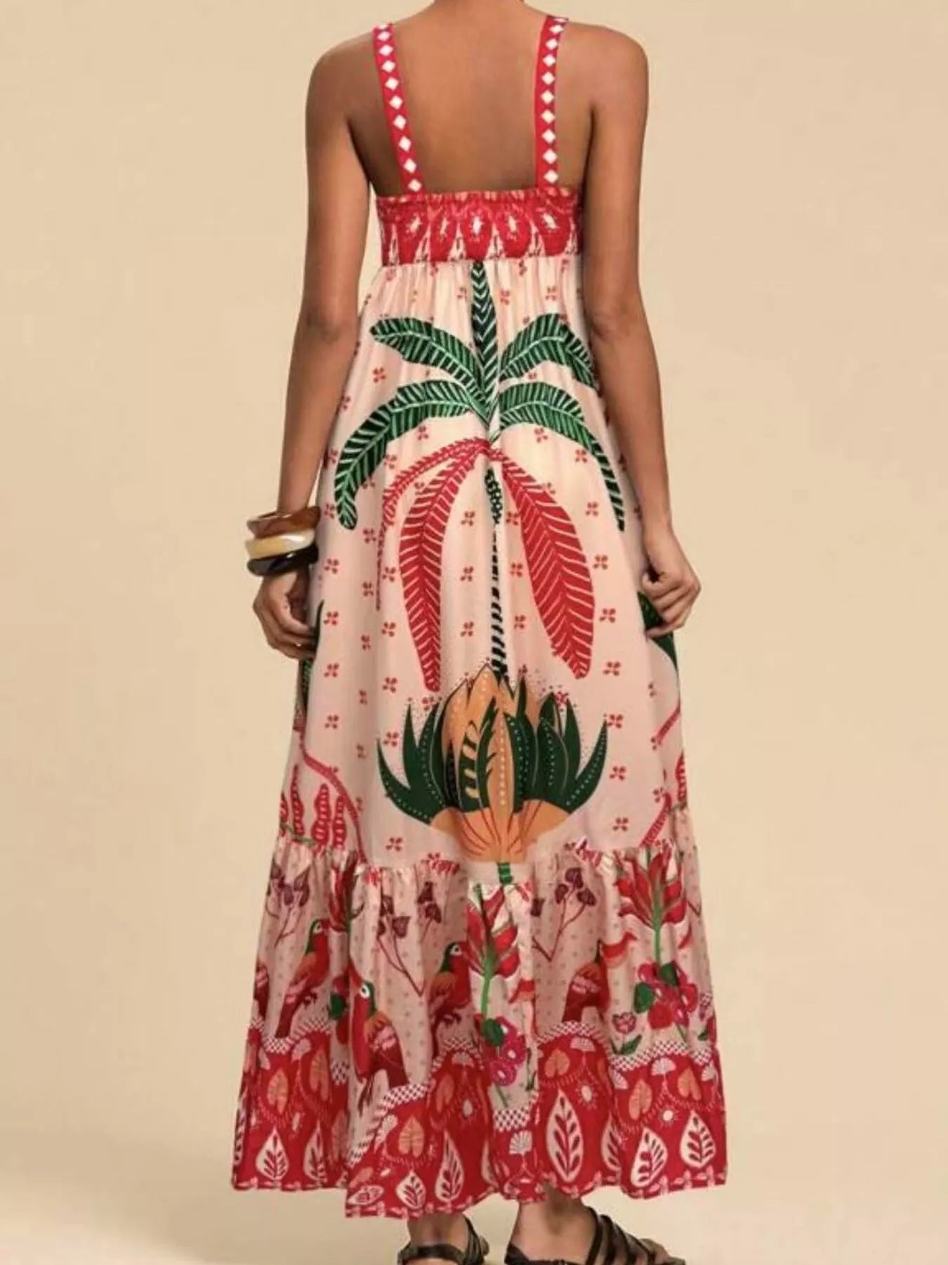 Printed Square Neck Maxi Dress