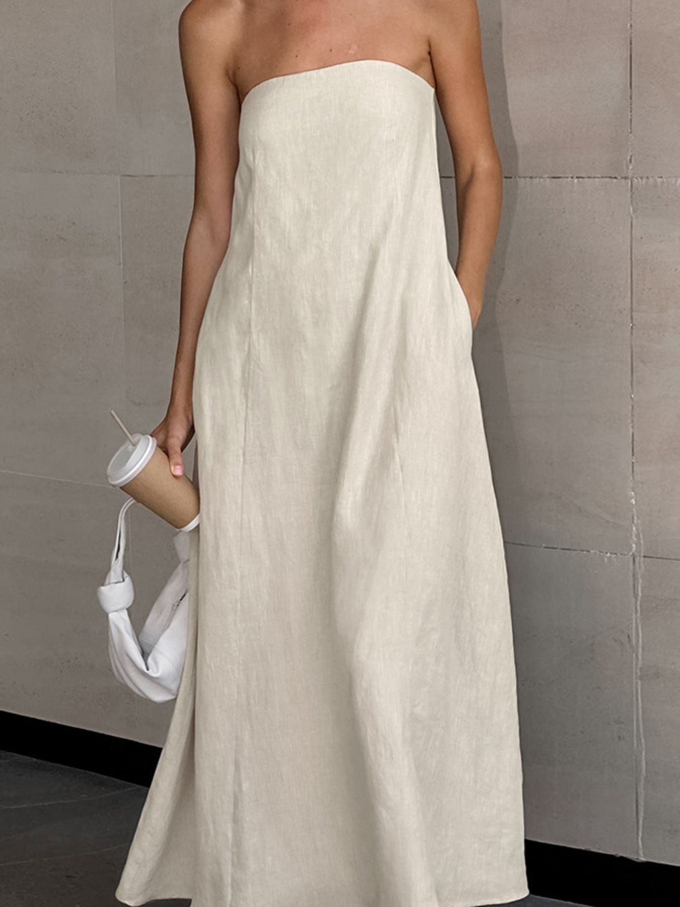 Smocked Back Tube Dress