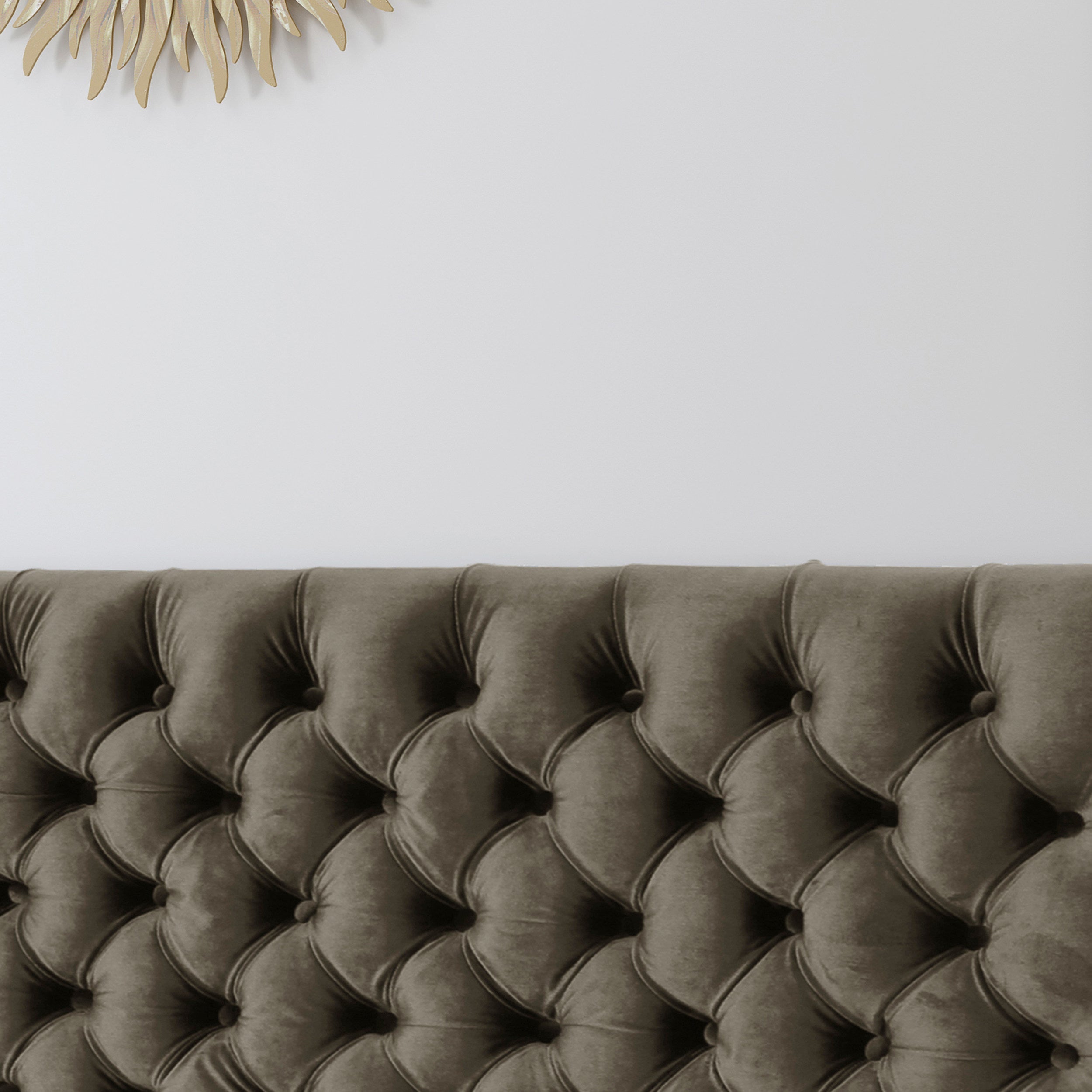 Tufted Upholstered Queen Size Bed Headboard