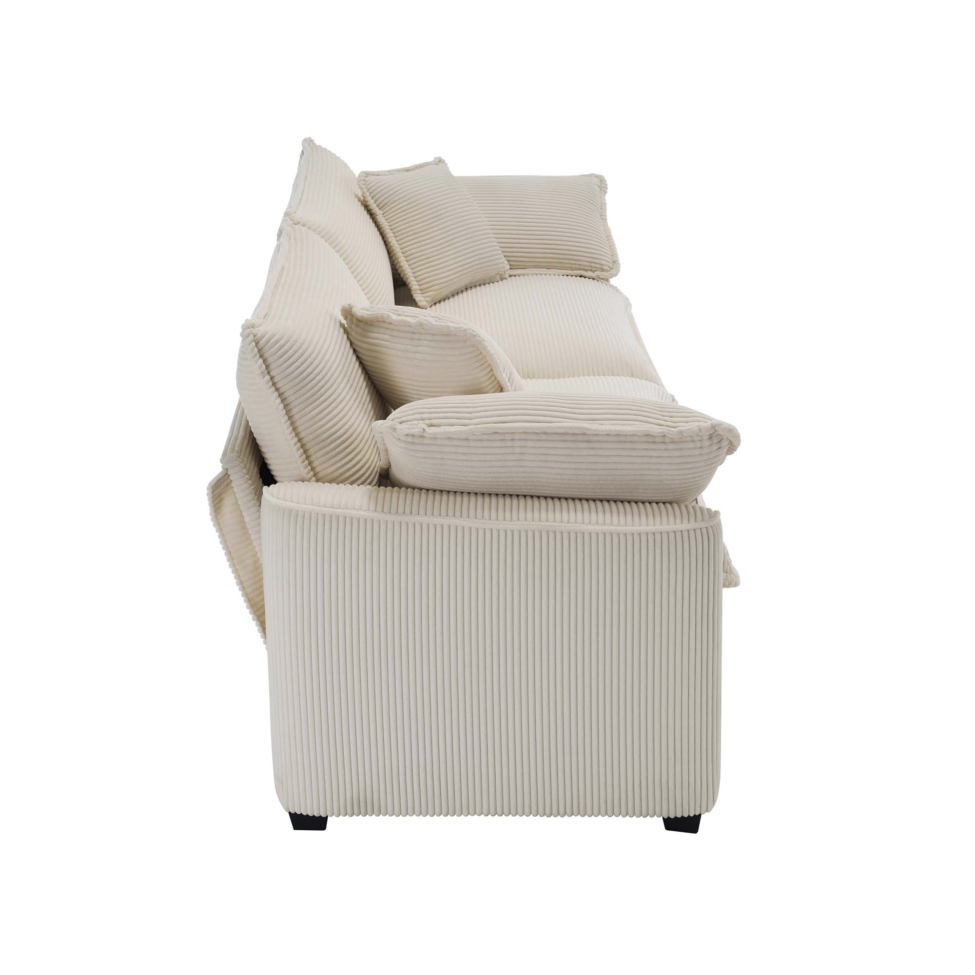 Warm and Cozy Sofa Set with Soft Cushions and Pillows