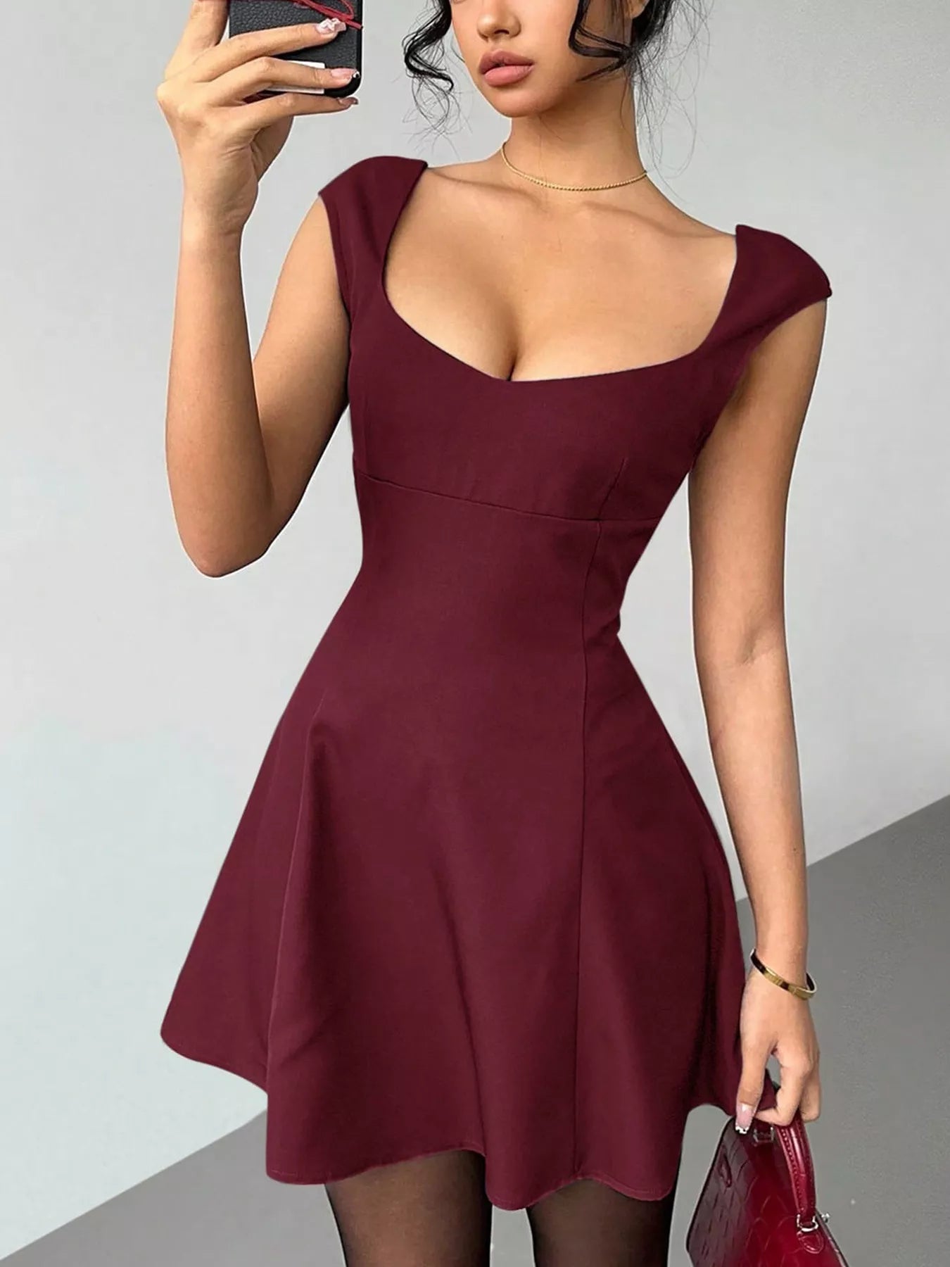 Sleeveless A-Line Mini Dress