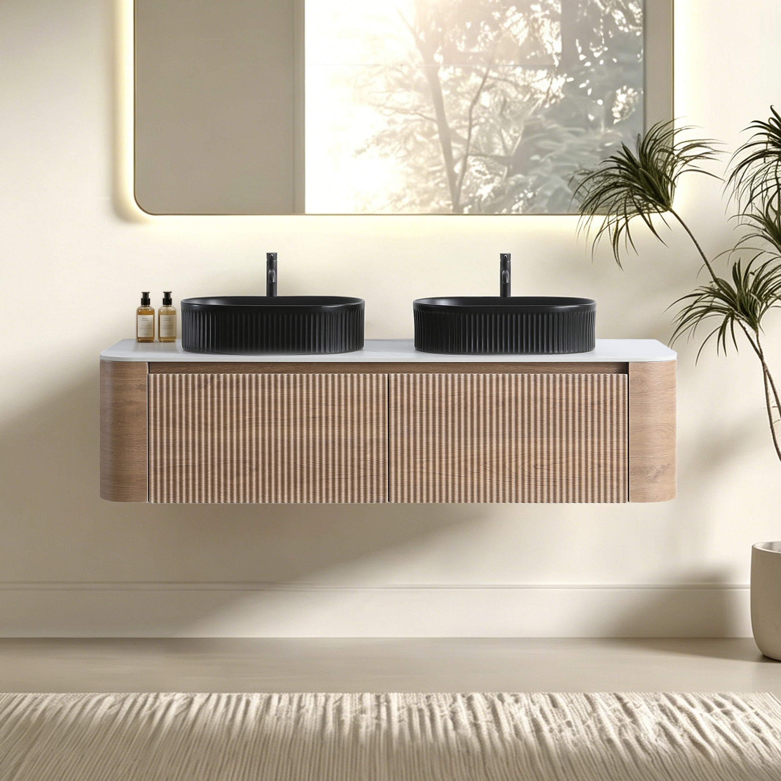 Erba 60 Inch Bathroom Vanity with Sink, Honey