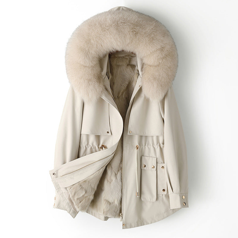 New Thickened Fur-and-Liner Detachable Coat
