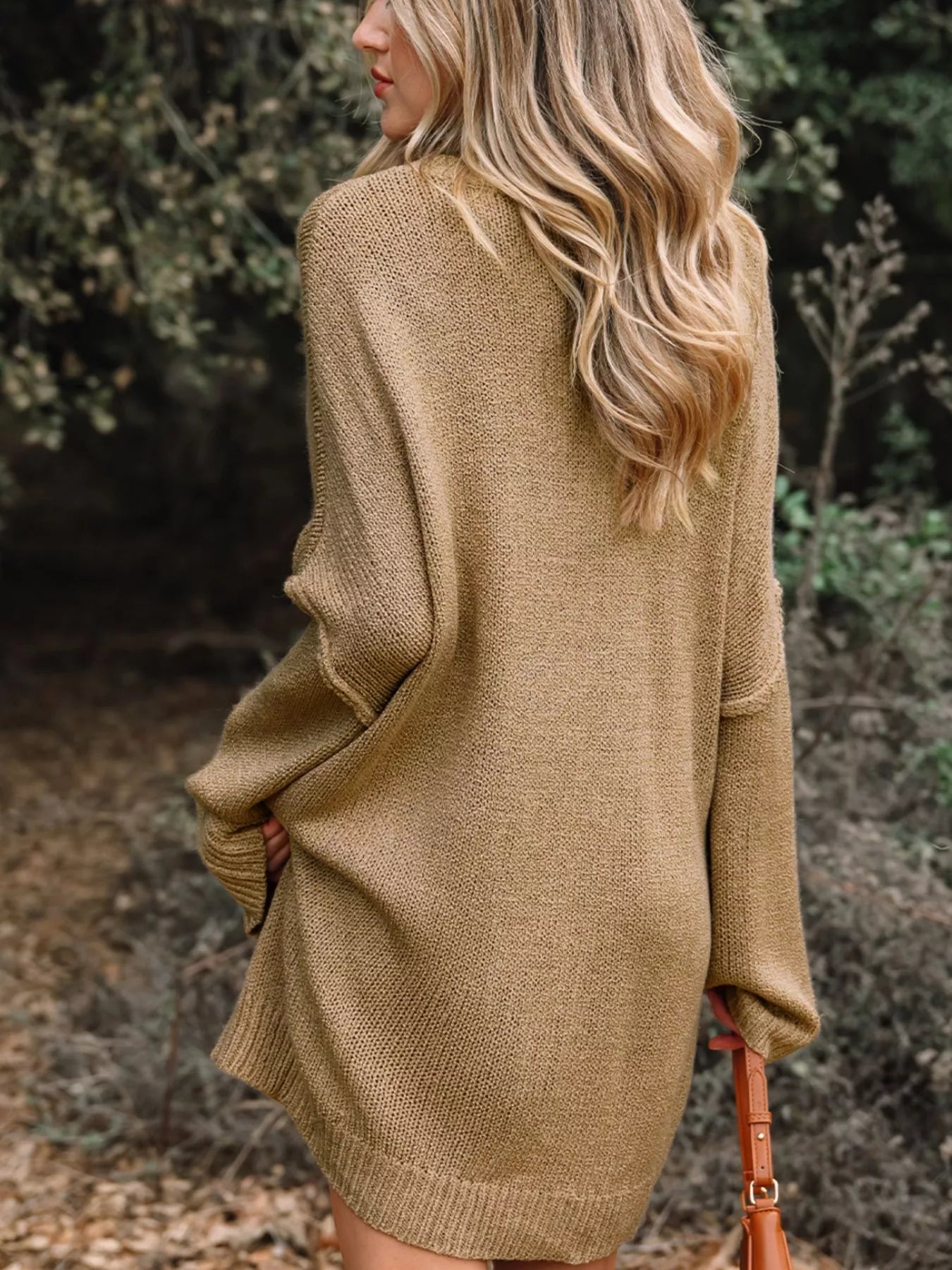 Oversize Drop Shoulder Slouchy Sweater Dress