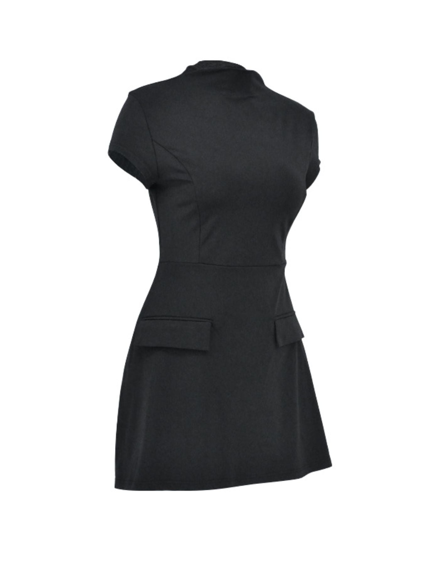 Mock Neck A-Line Mini Dress