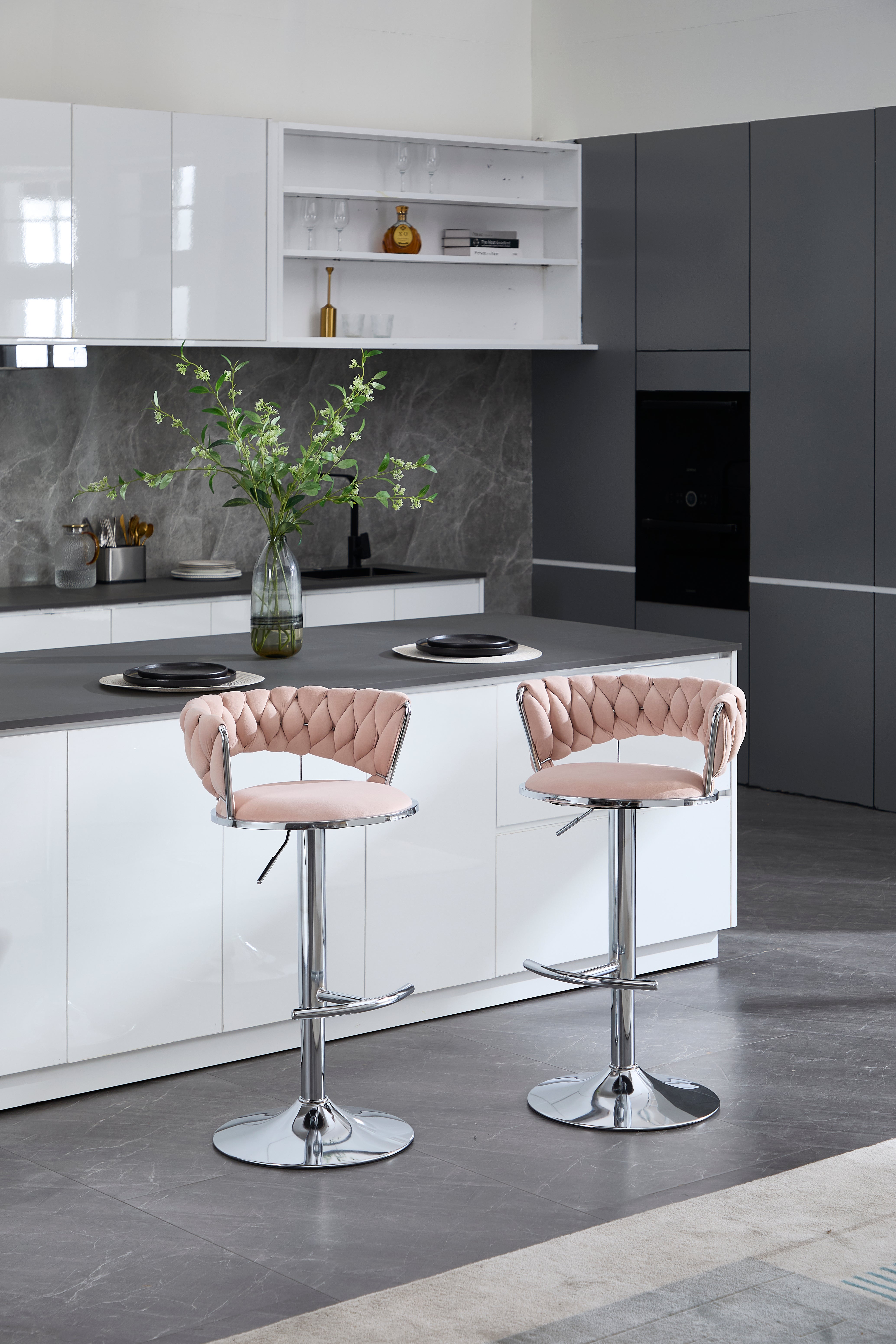 Set of 2 Bar Stools, with Strong Foam Seats