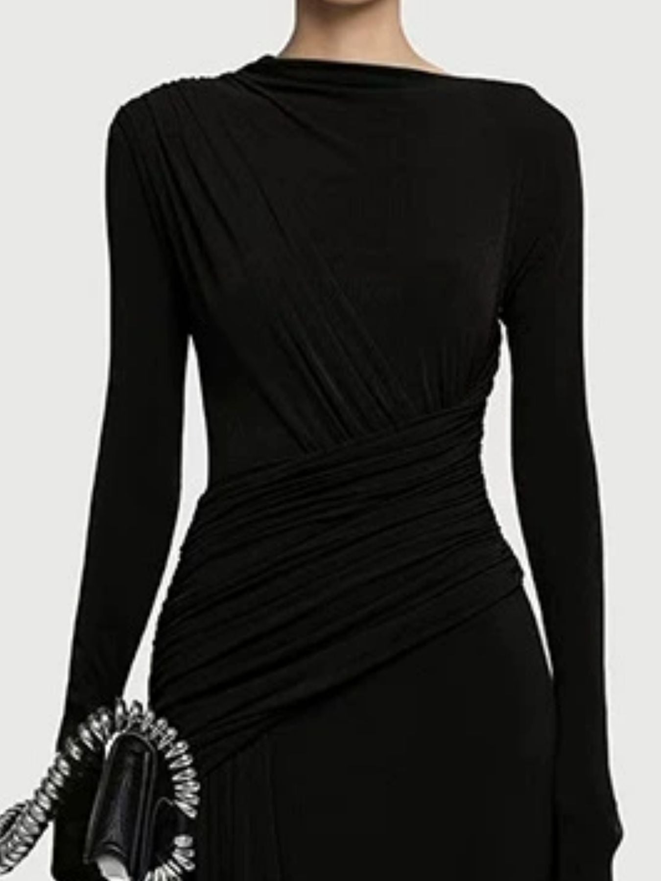Ruched Long Sleeve Maxi Dress