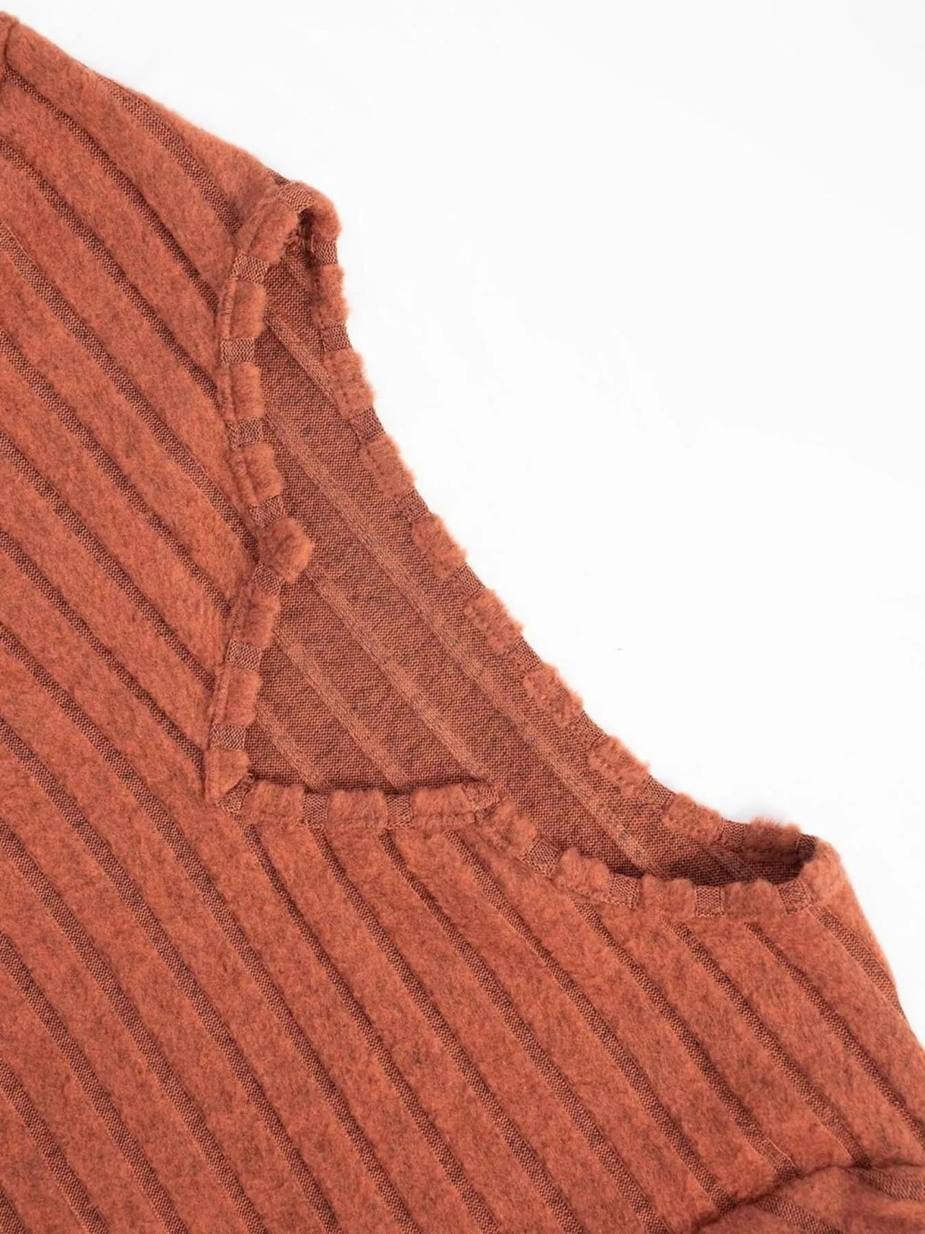 Ribbed Knit Long Sleeve A-Line Dress