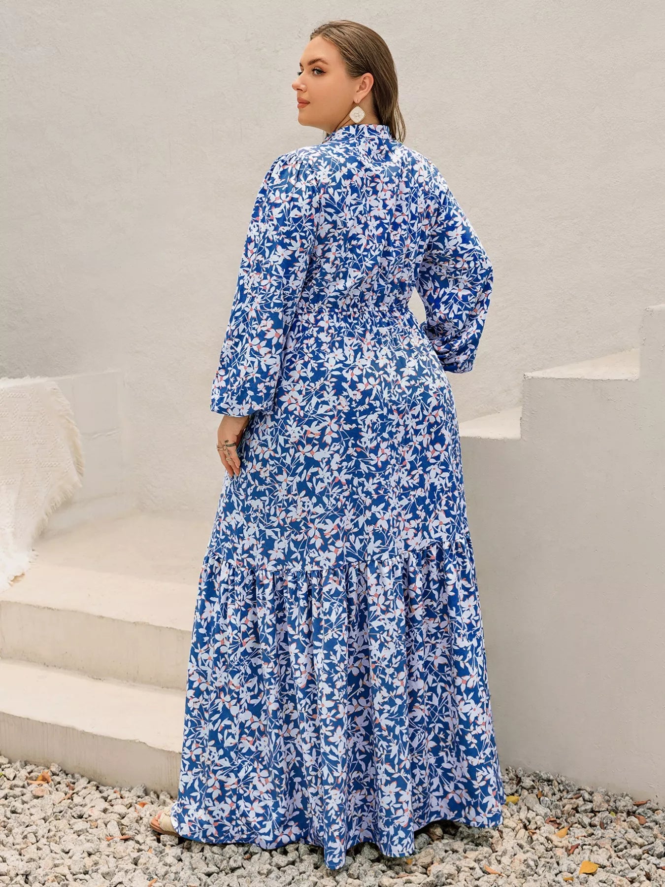 Plus Size Floral Print Bohemian Maxi Dress