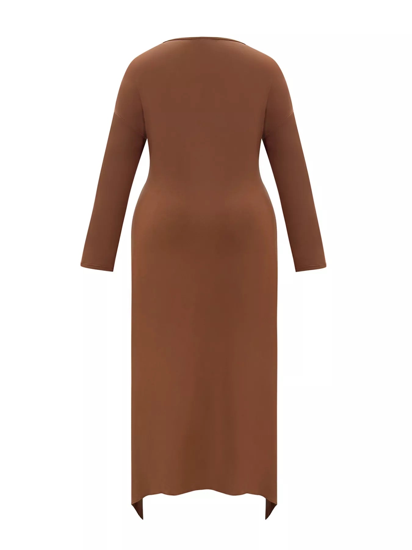 Plus Size Leopard Print Asymmetrical Hem Midi Dress
