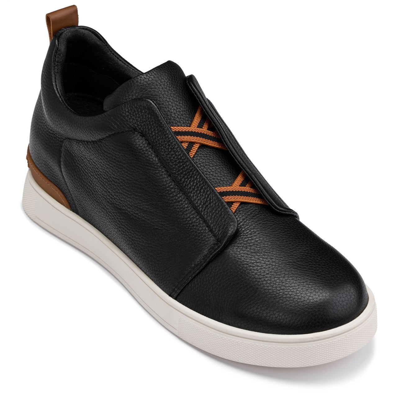CALTO - J1932 - 2.6 Inches Taller (Black/White Sole) - Slip-On Snoafers - Overture Gifts