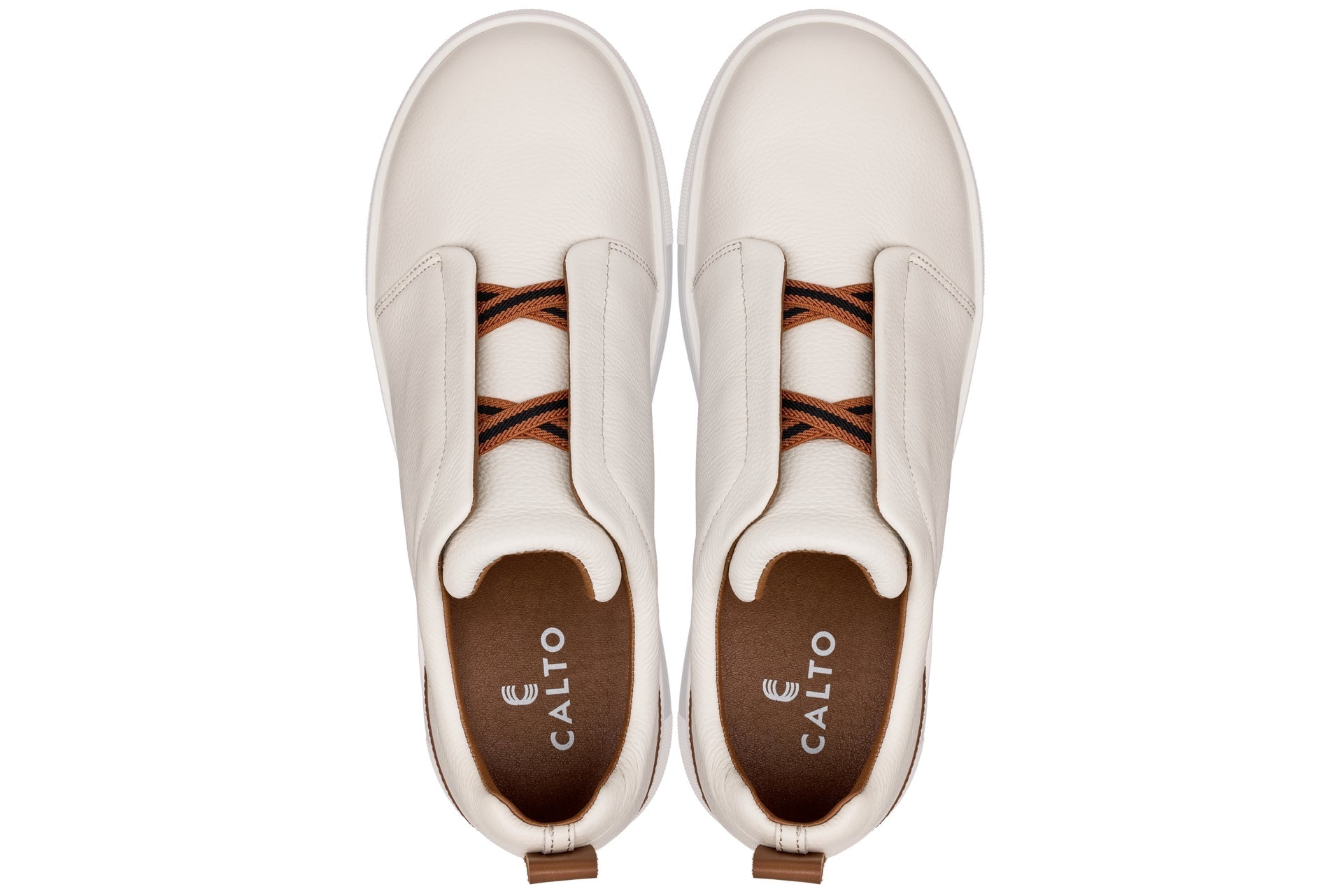 CALTO - J1933 - 2.6 Inches Taller (Off-White) - Slip-On Snoafers - Overture Gifts