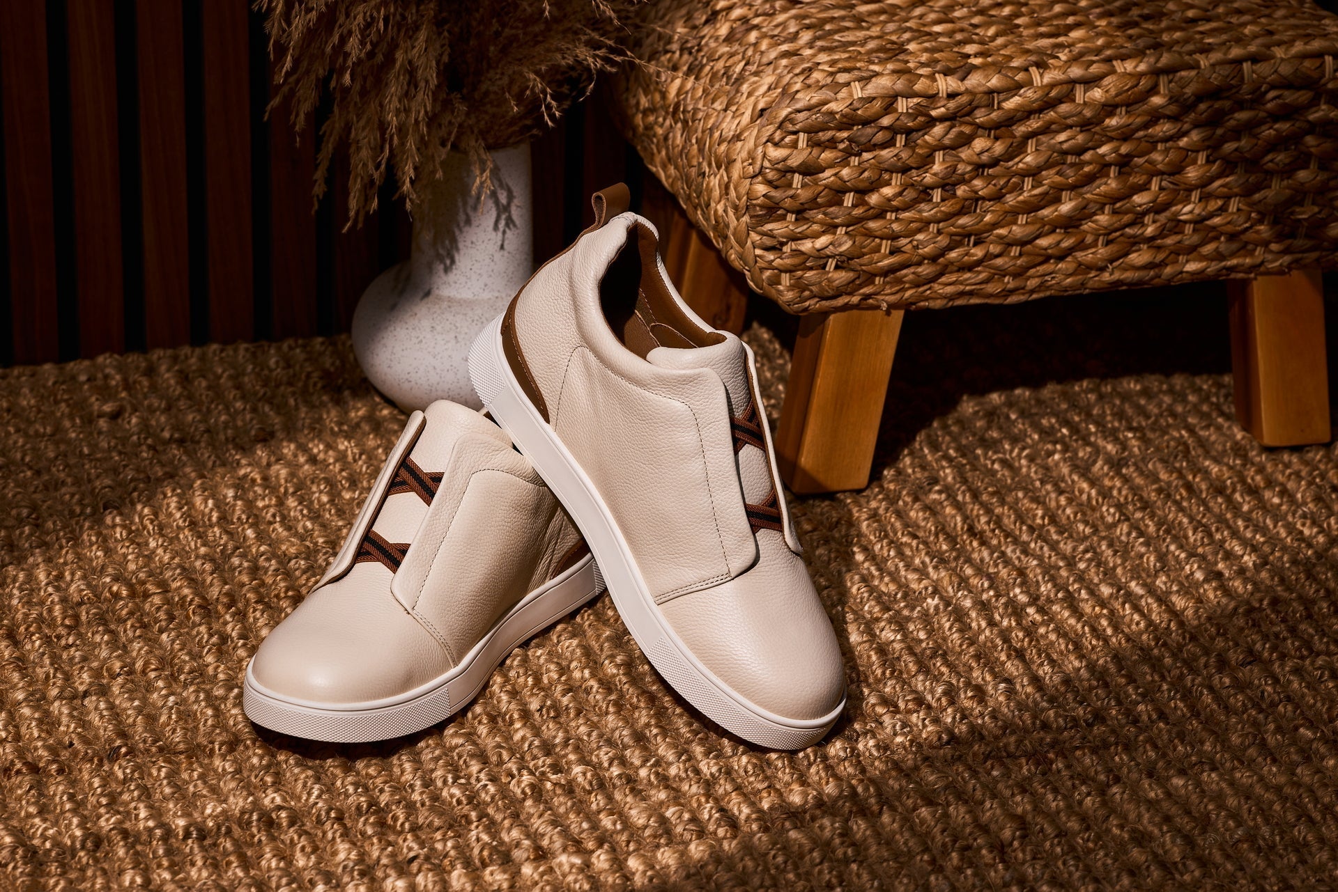 CALTO - J1933 - 2.6 Inches Taller (Off-White) - Slip-On Snoafers - Overture Gifts