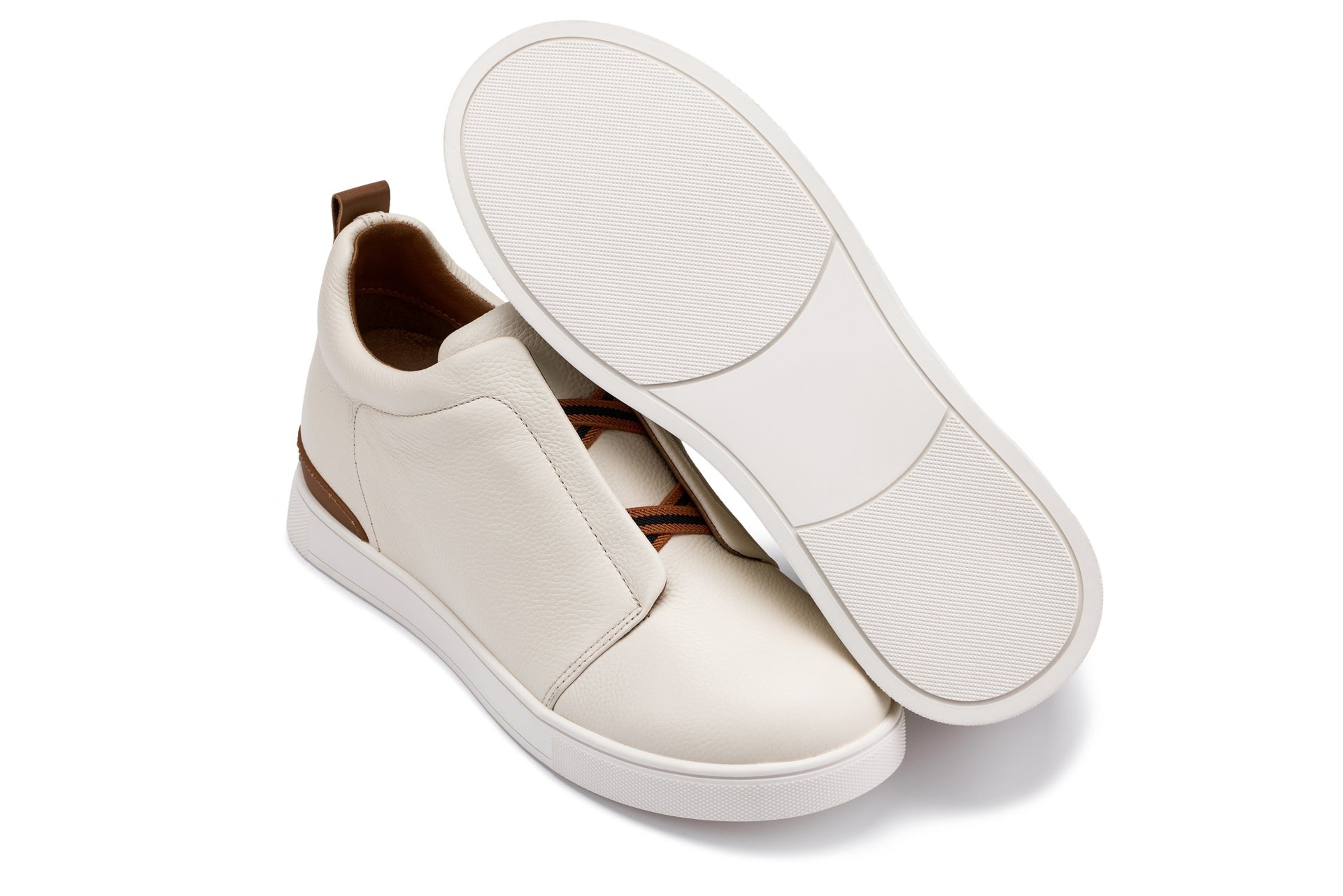 CALTO - J1933 - 2.6 Inches Taller (Off-White) - Slip-On Snoafers - Overture Gifts