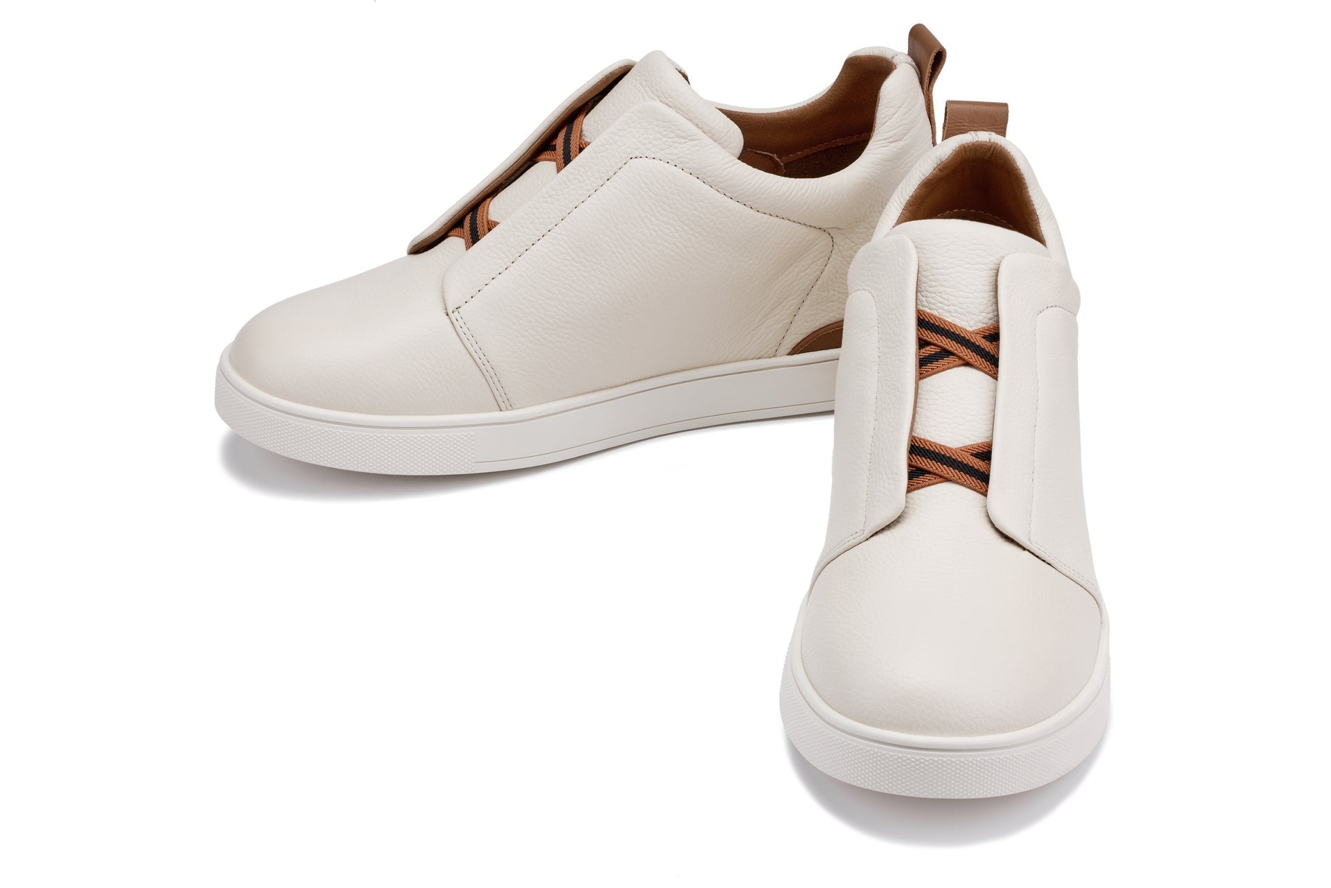 CALTO - J1933 - 2.6 Inches Taller (Off-White) - Slip-On Snoafers - Overture Gifts