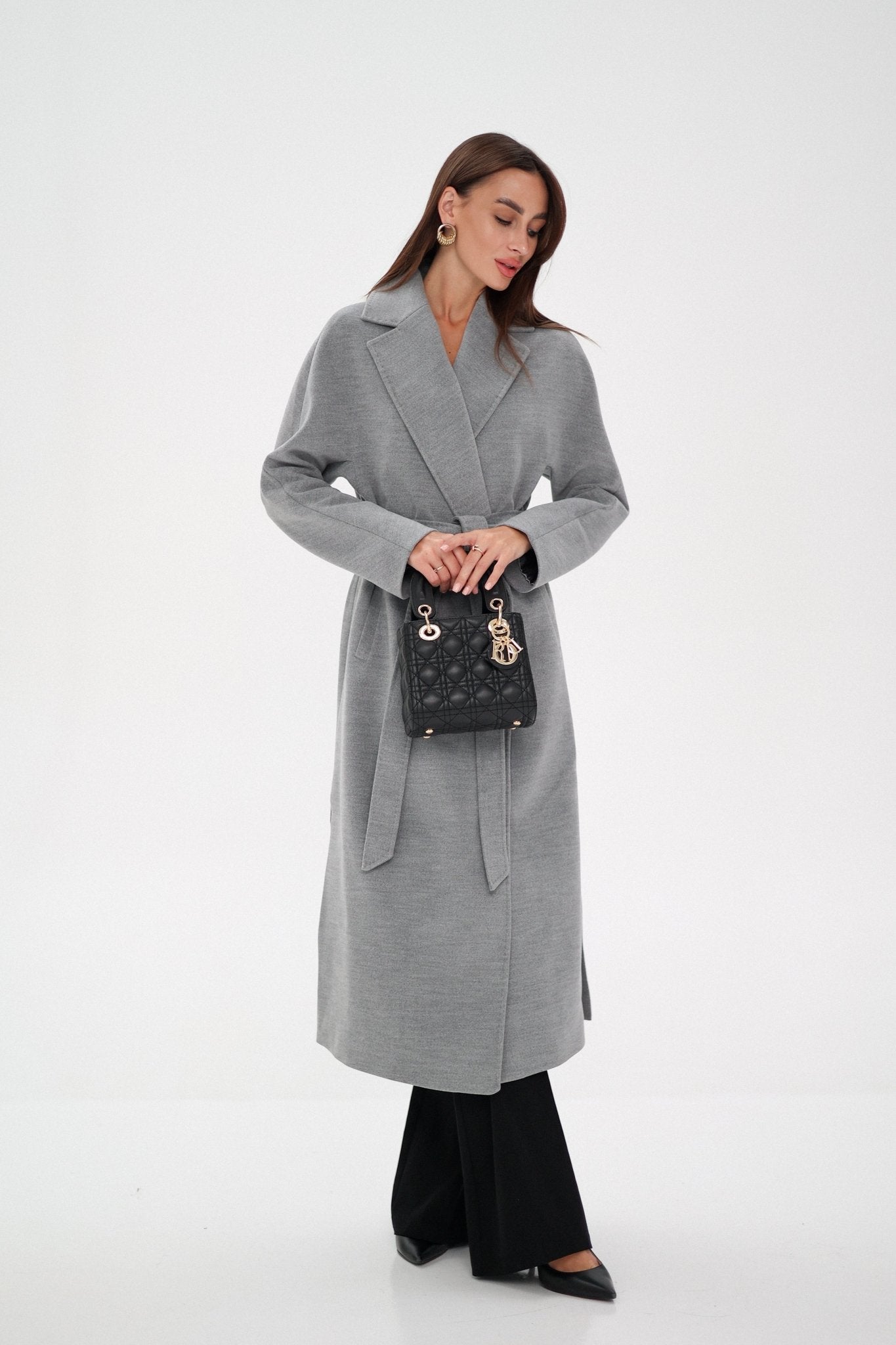 Cambridge Comfort Wraparound Wool Cashmere Coat in Dove - Overture Gifts