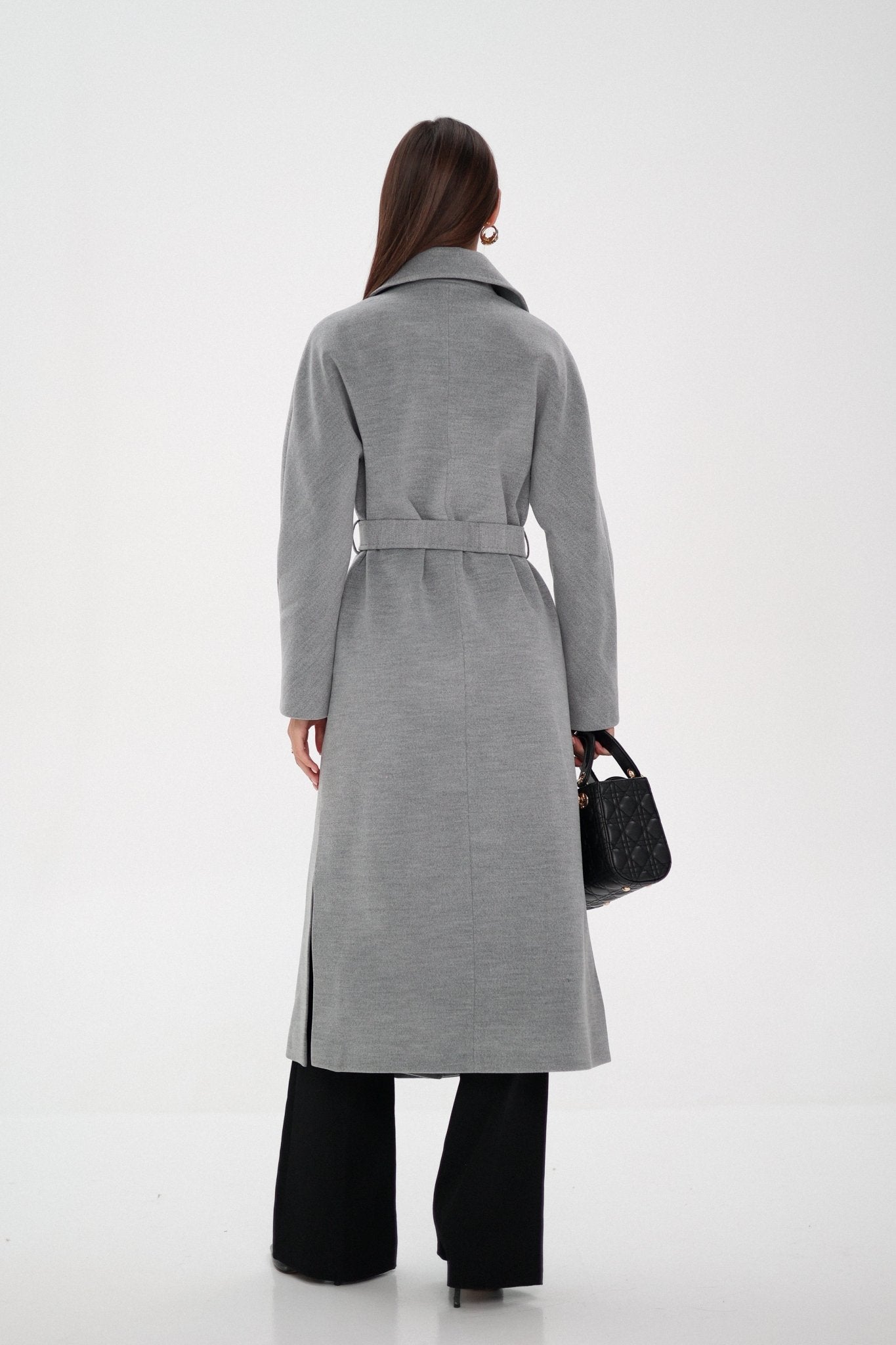 Cambridge Comfort Wraparound Wool Cashmere Coat in Dove - Overture Gifts