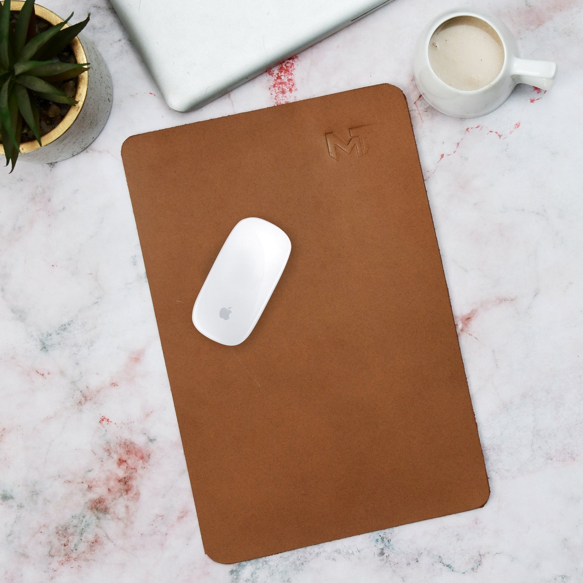 Caramel Luxe Leather Desk Mat + Mouse Pad - Overture Gifts