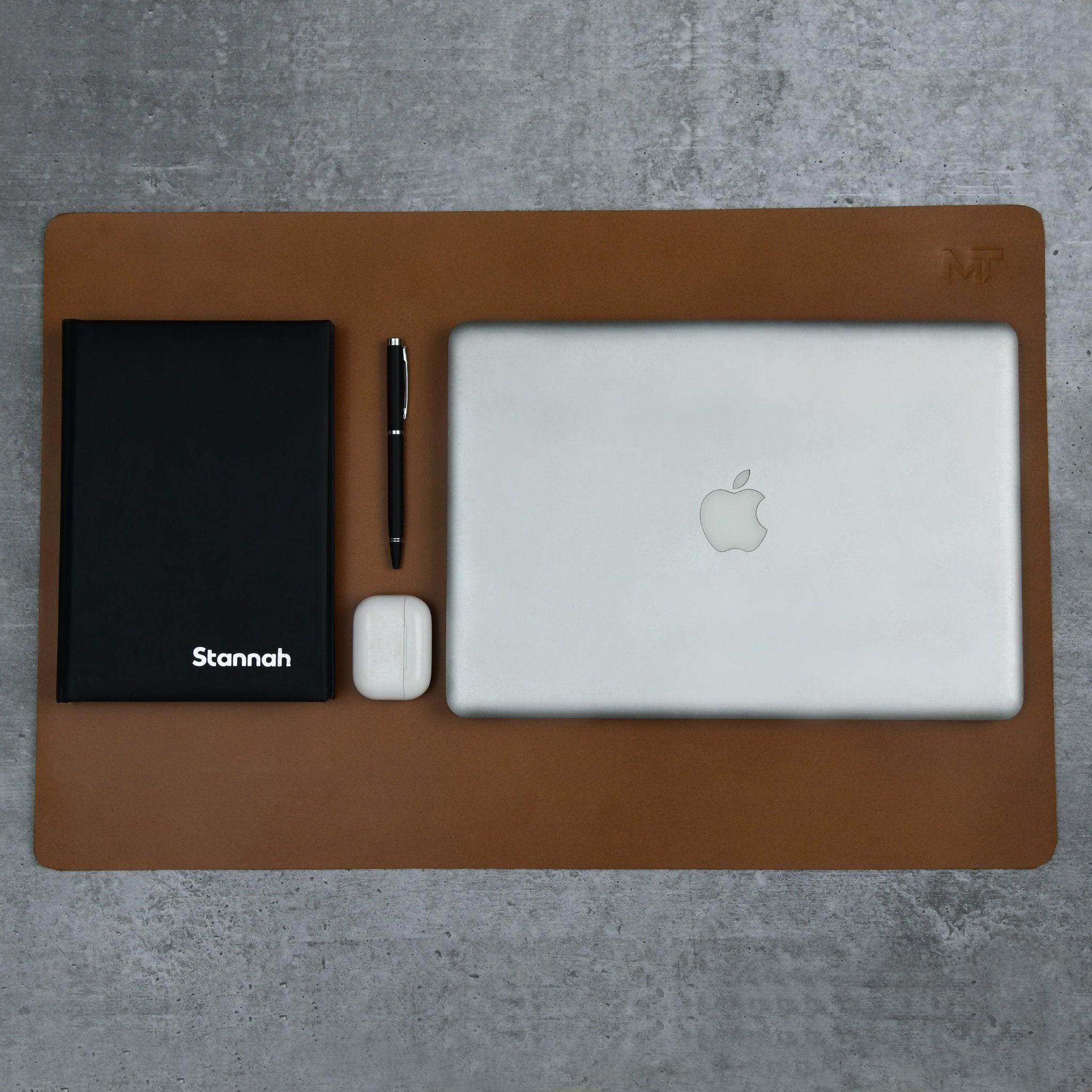 Caramel Luxe Leather Desk Mat + Mouse Pad - Overture Gifts