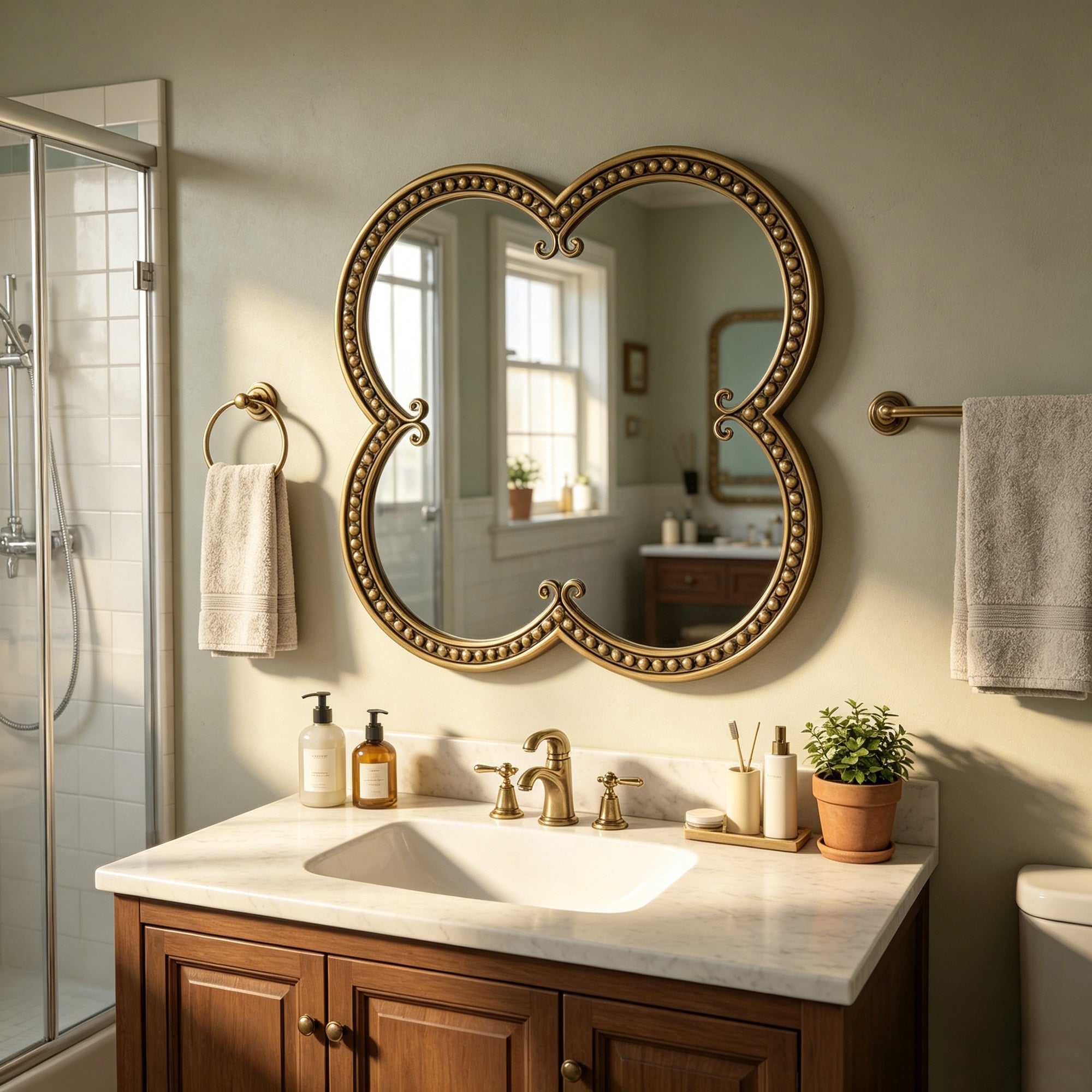 Quatrefoil Mirror - 31.5" Ornate Irregular Accent Mirrors