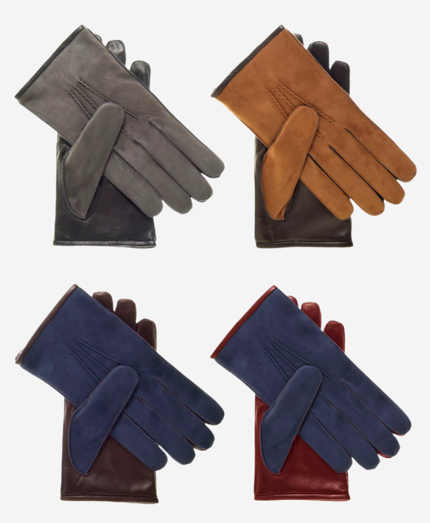 CC3434 (brown) -  Men’s Italian suede and lambskin gloves with cashmere lining