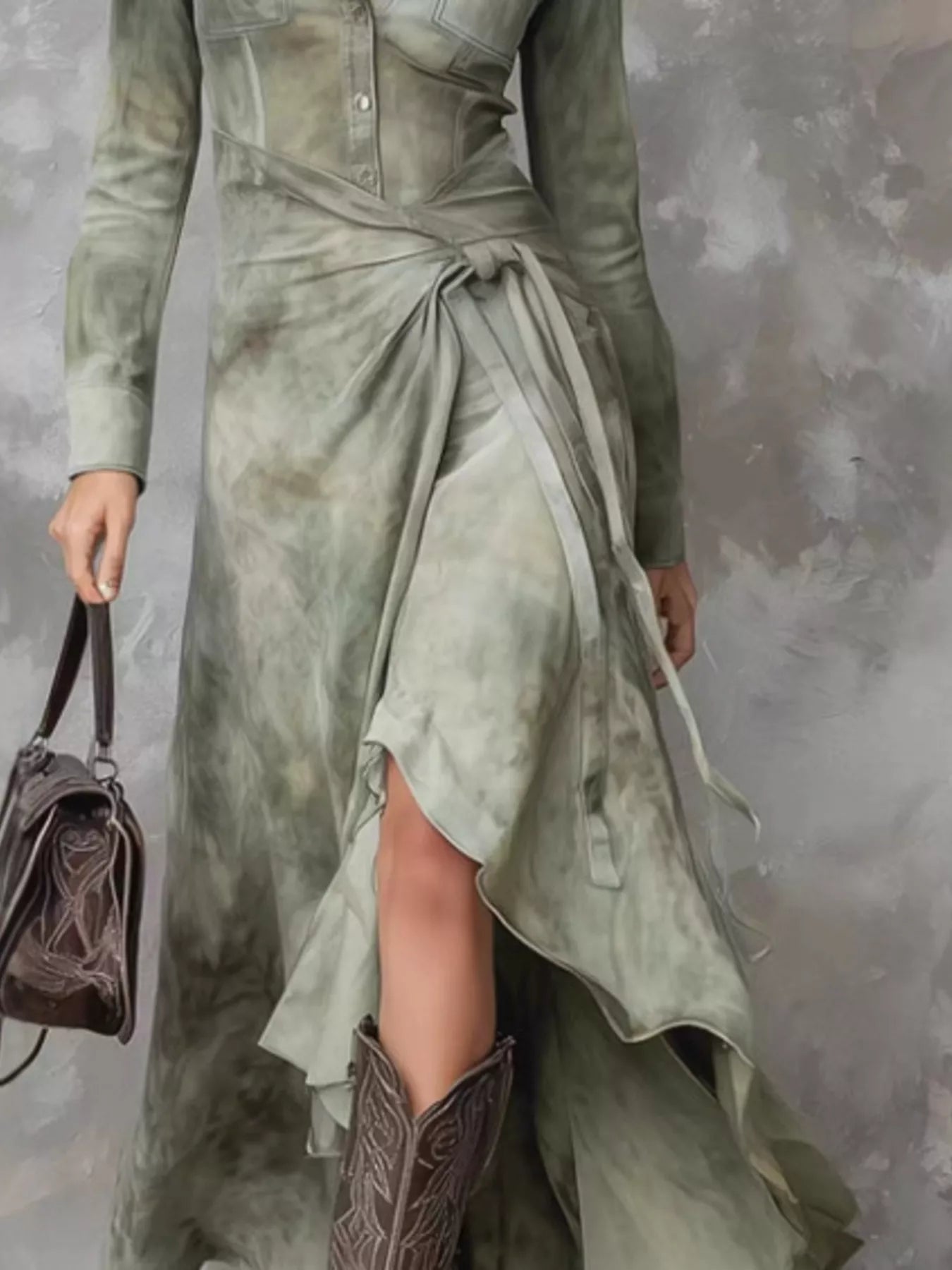 High-Low Long Sleeve Dress