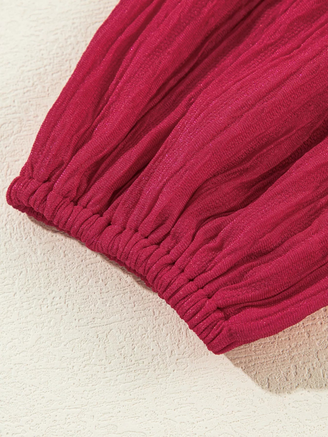 Textured Ruffled Trim Loose Fit Mini Dress