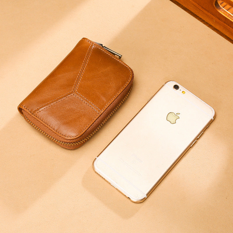 Soft Top-Grain Leather Multifunctional Coin Purse