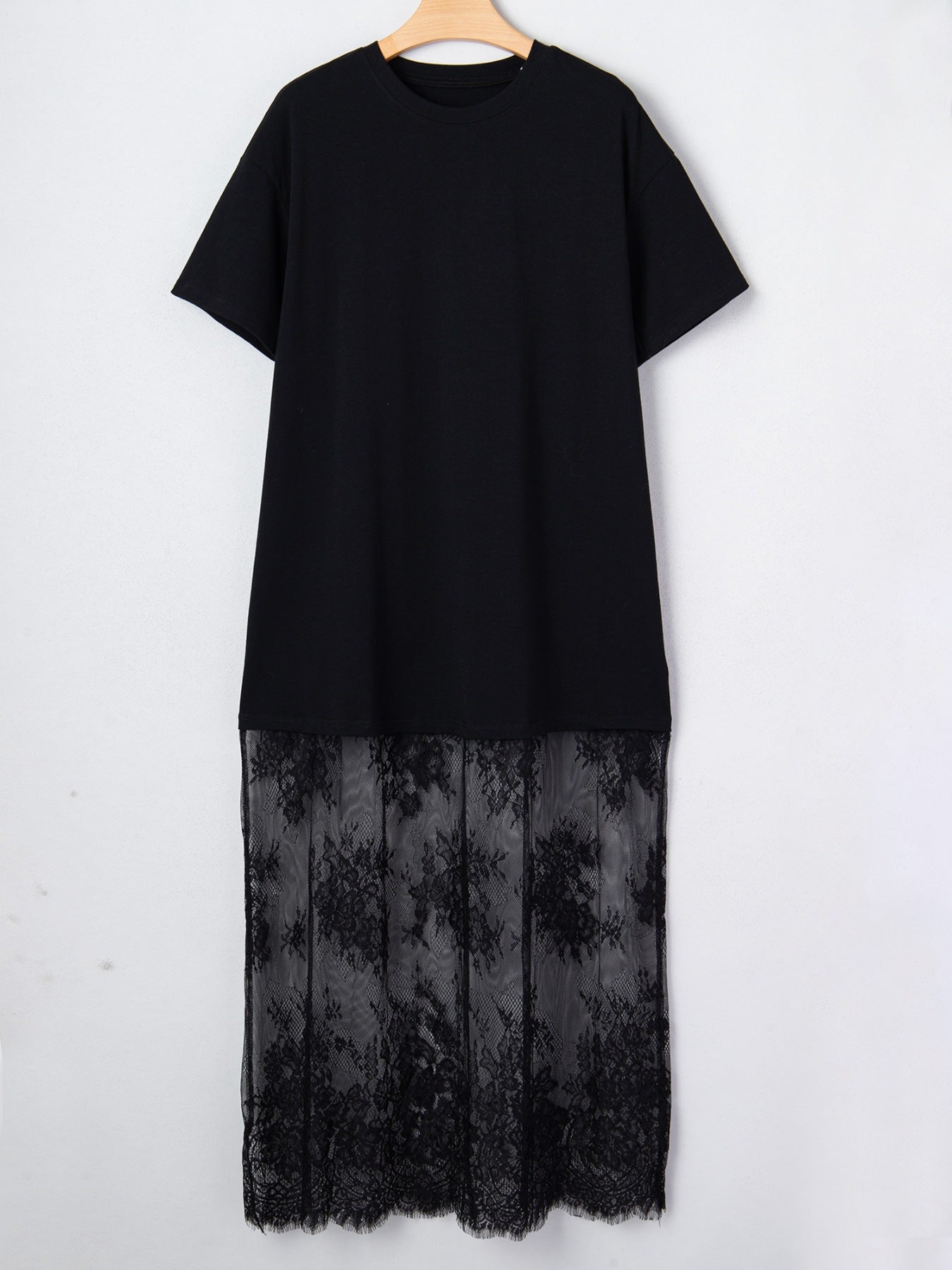 Floral Patchwork Short Sleeve T Shirt Loose Dress