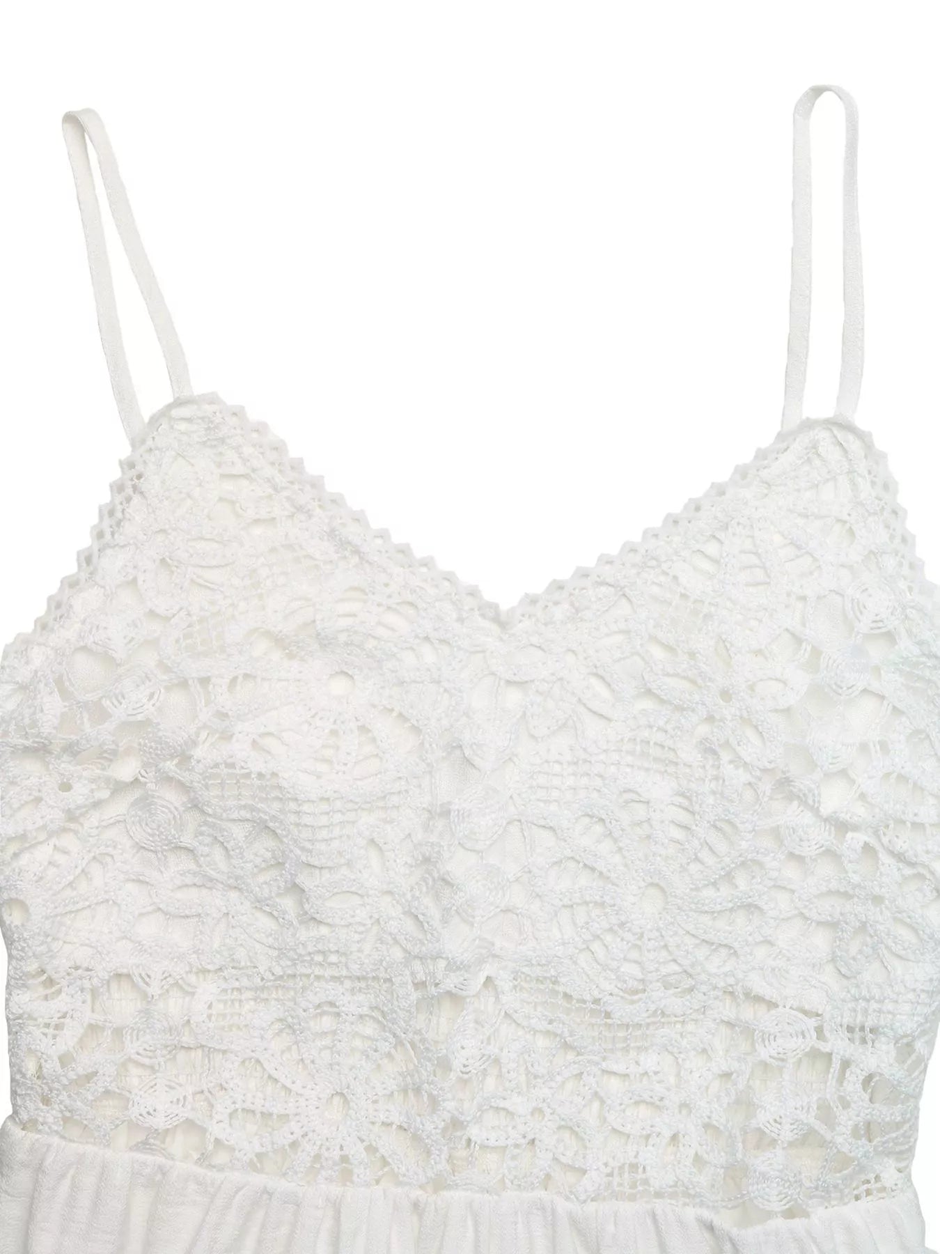 Lace V-Neck Flowy Maxi Dress