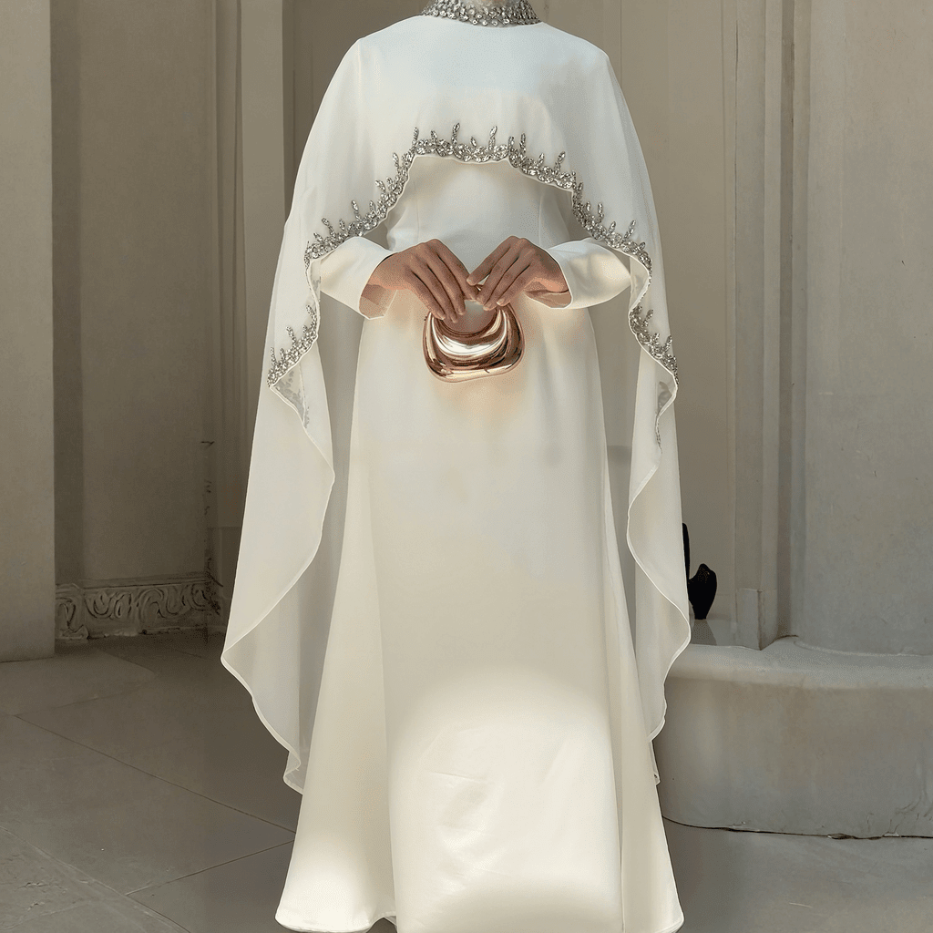 Celestial Rhinestone Cape Abaya | Luxury 2-Piece Set (MA251) - Overture Gifts