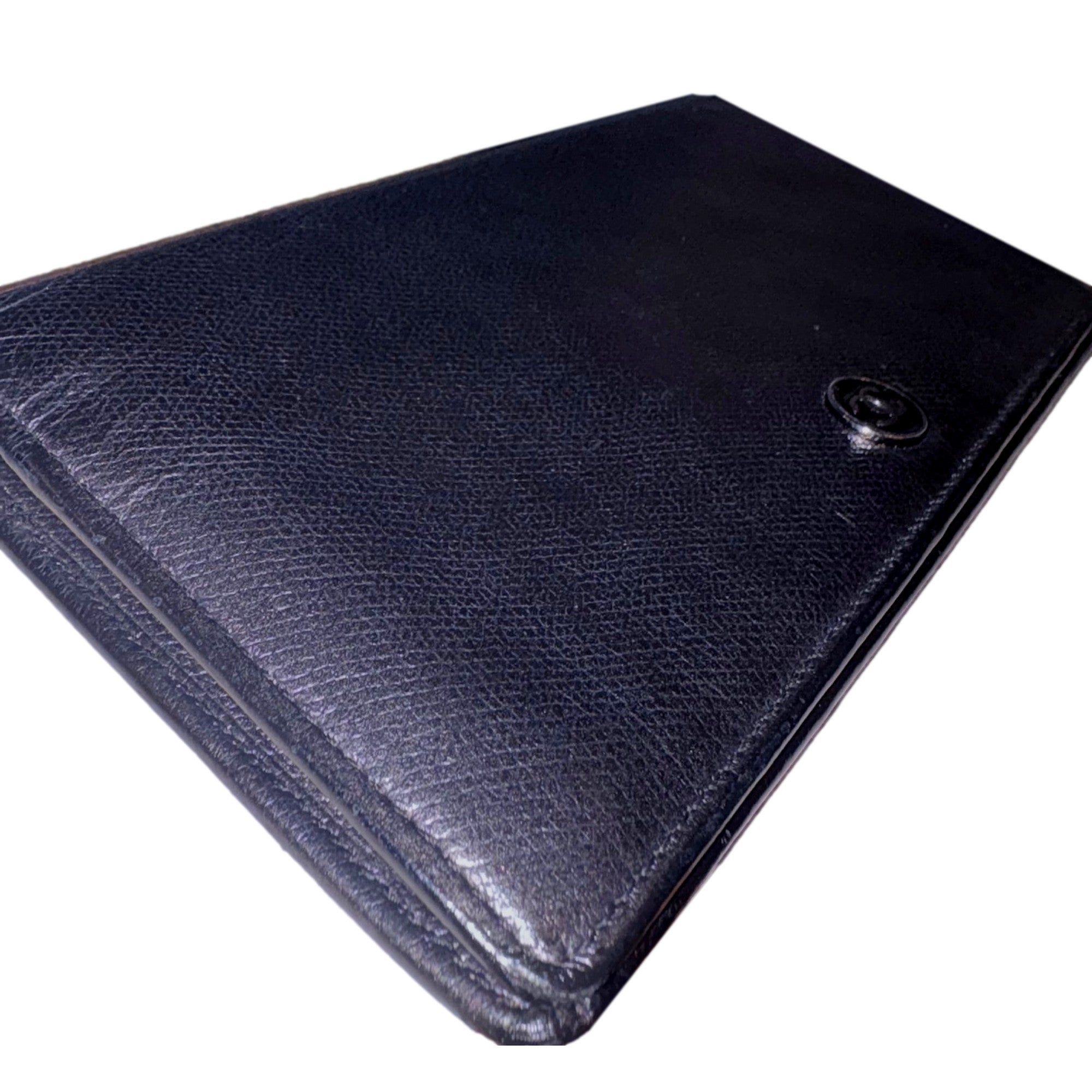 Chanel Vintage Yen Black Caviar Leather Long Wallet