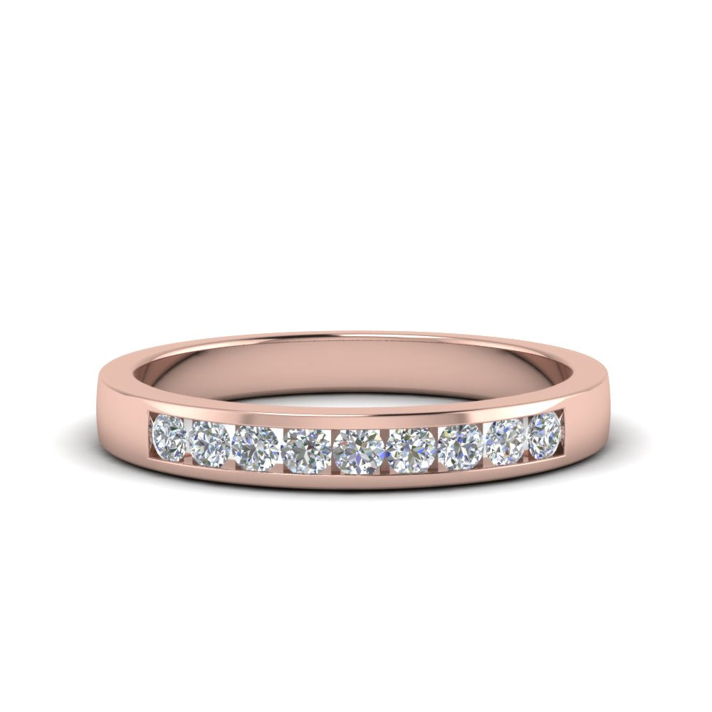 Channel 9 Stone Mens Wedding Ring