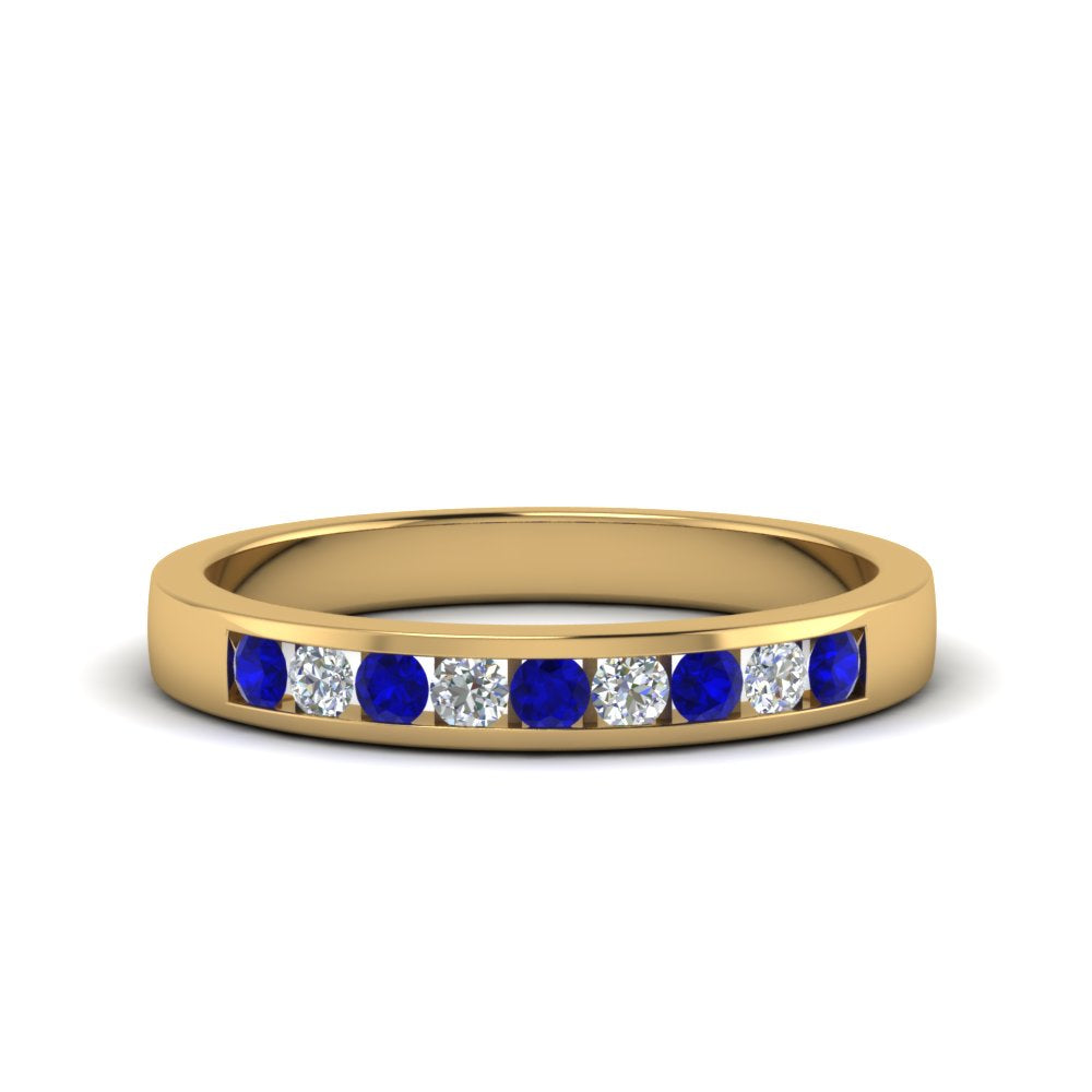 Channel 9 Stone Mens Wedding Ring