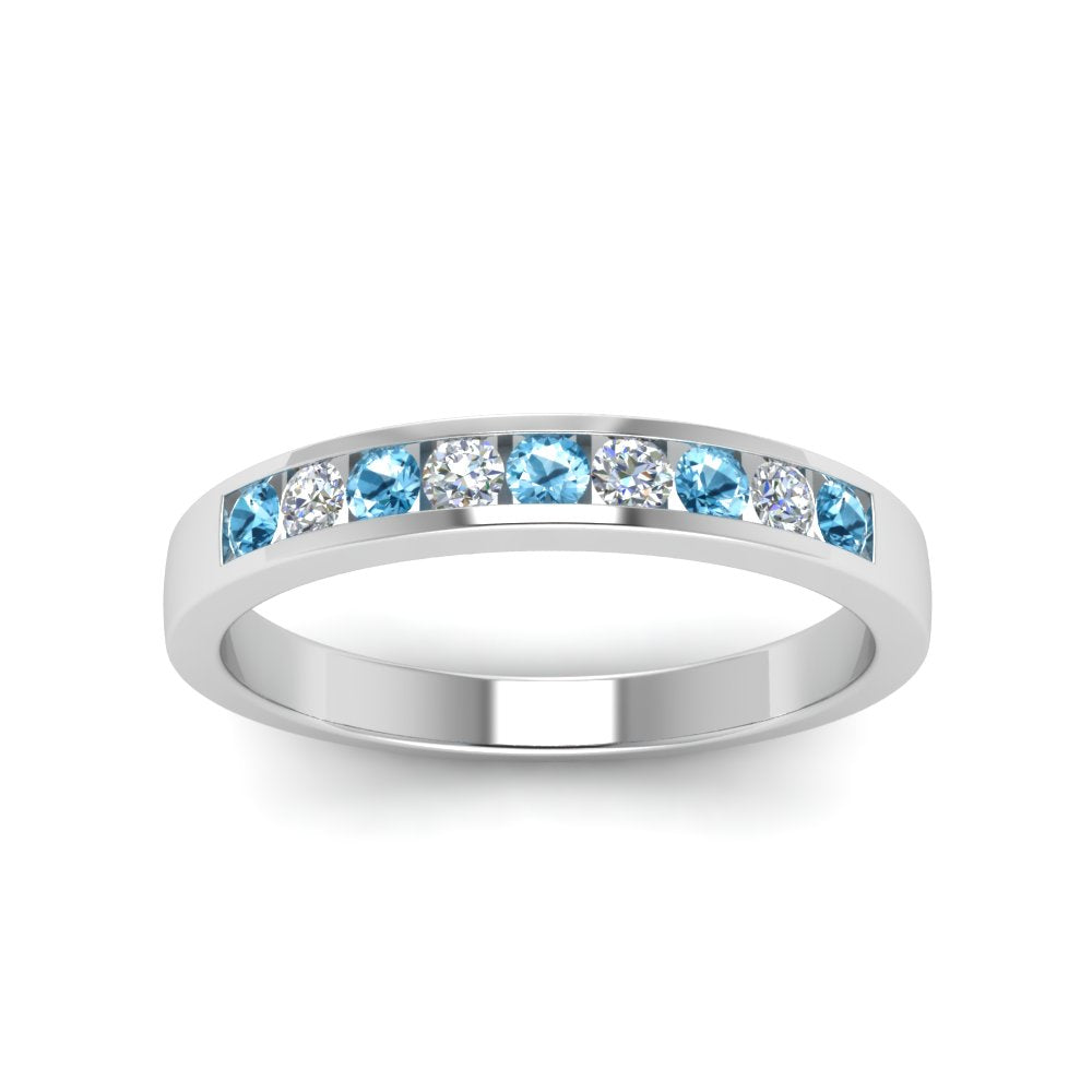 Channel 9 Stone Mens Wedding Ring